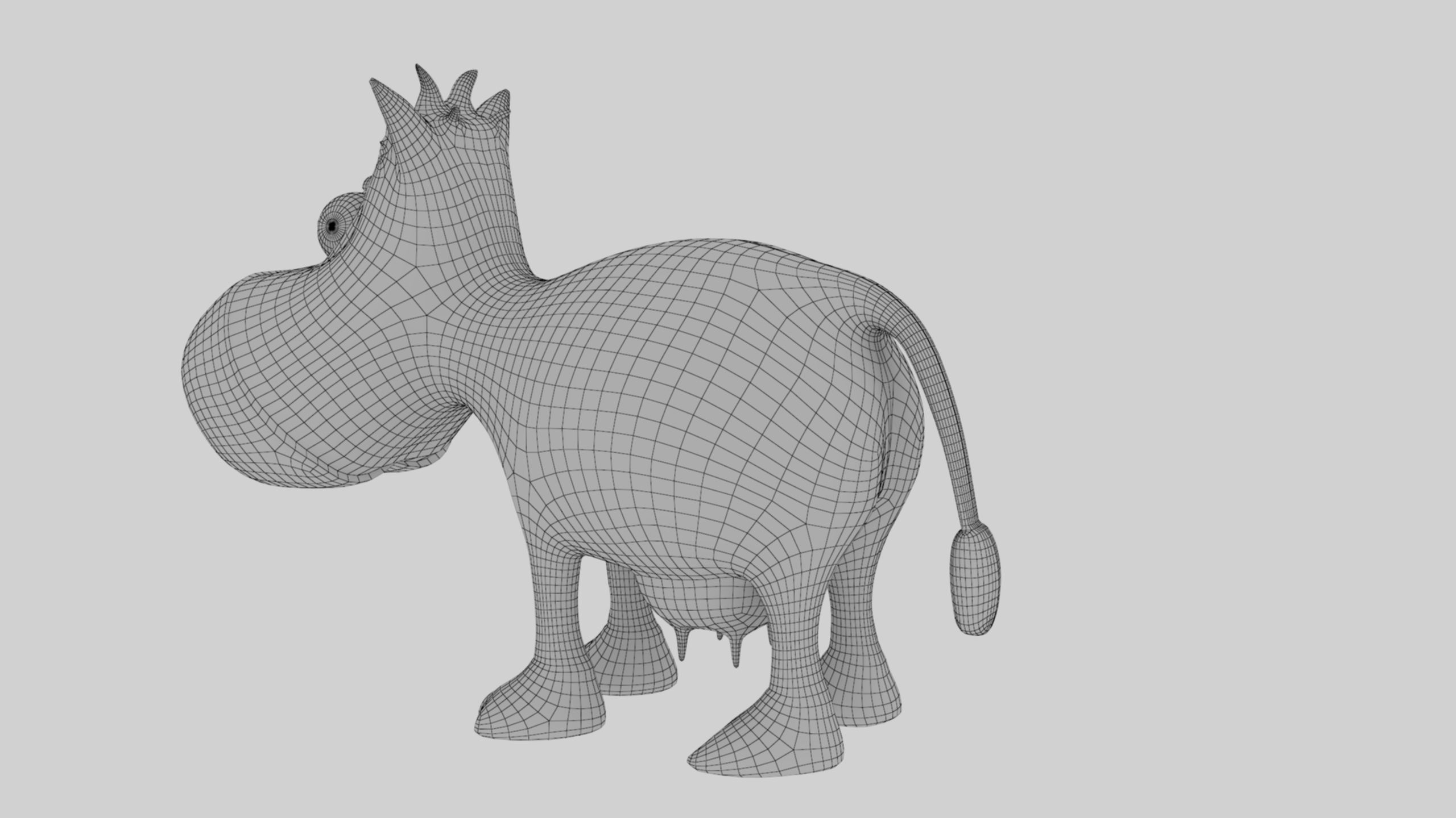 Animal Cartoon Cow - Low Poly Comic Unwapped 4K Low-poly 3D model_49