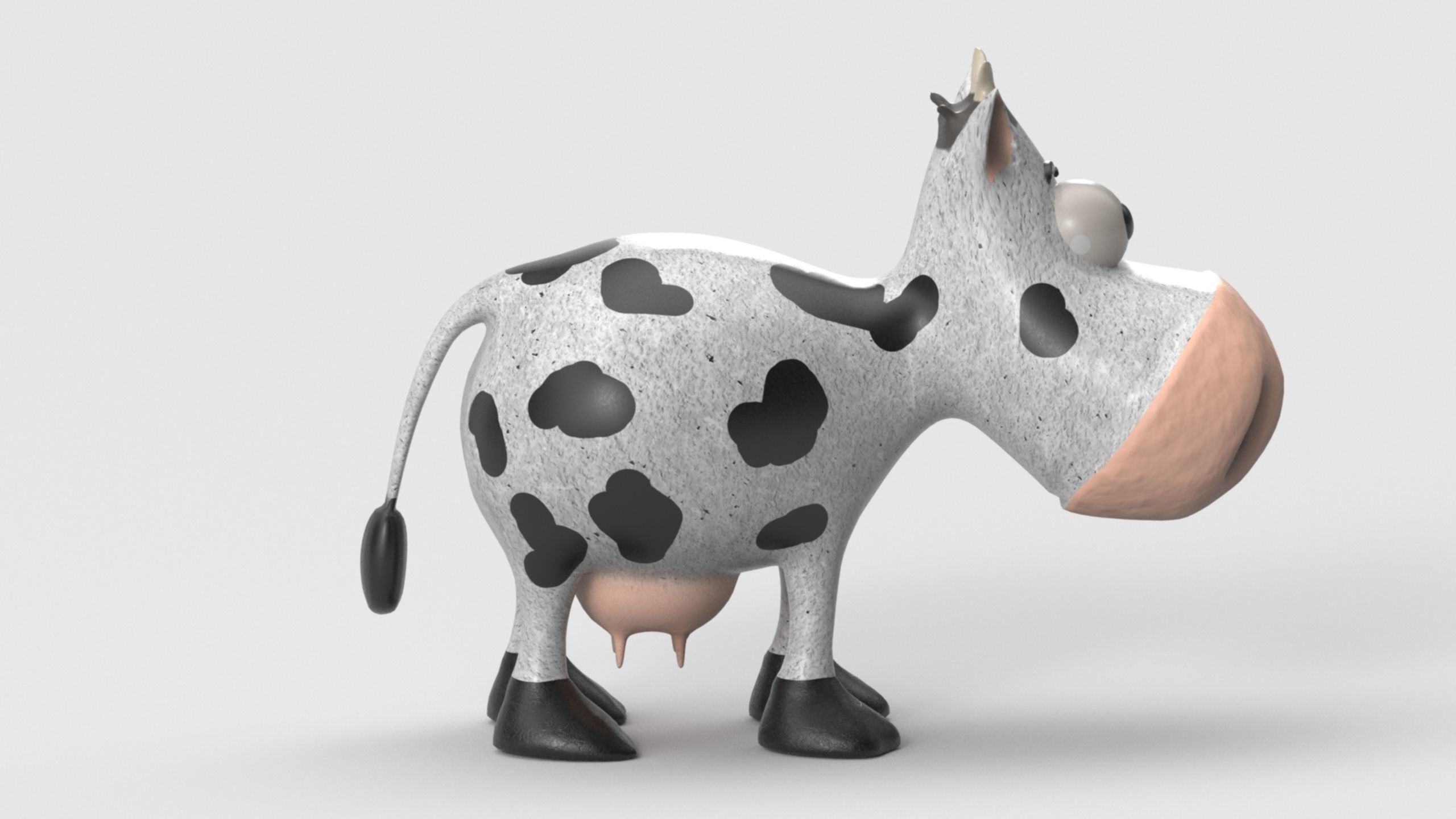 Animal Cartoon Cow - Low Poly Comic Unwapped 4K Low-poly 3D model_33