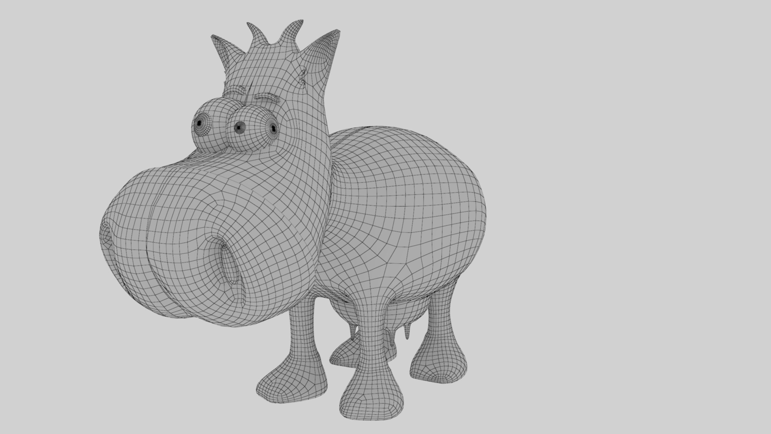 Animal Cartoon Cow - Low Poly Comic Unwapped 4K Low-poly 3D model_41