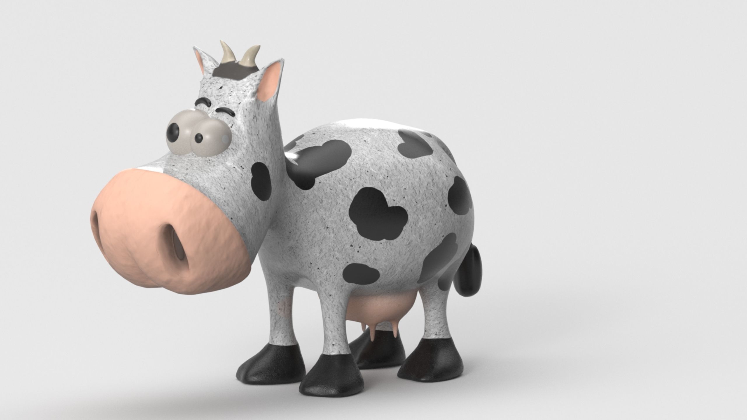 Animal Cartoon Cow - Low Poly Comic Unwapped 4K Low-poly 3D model_3
