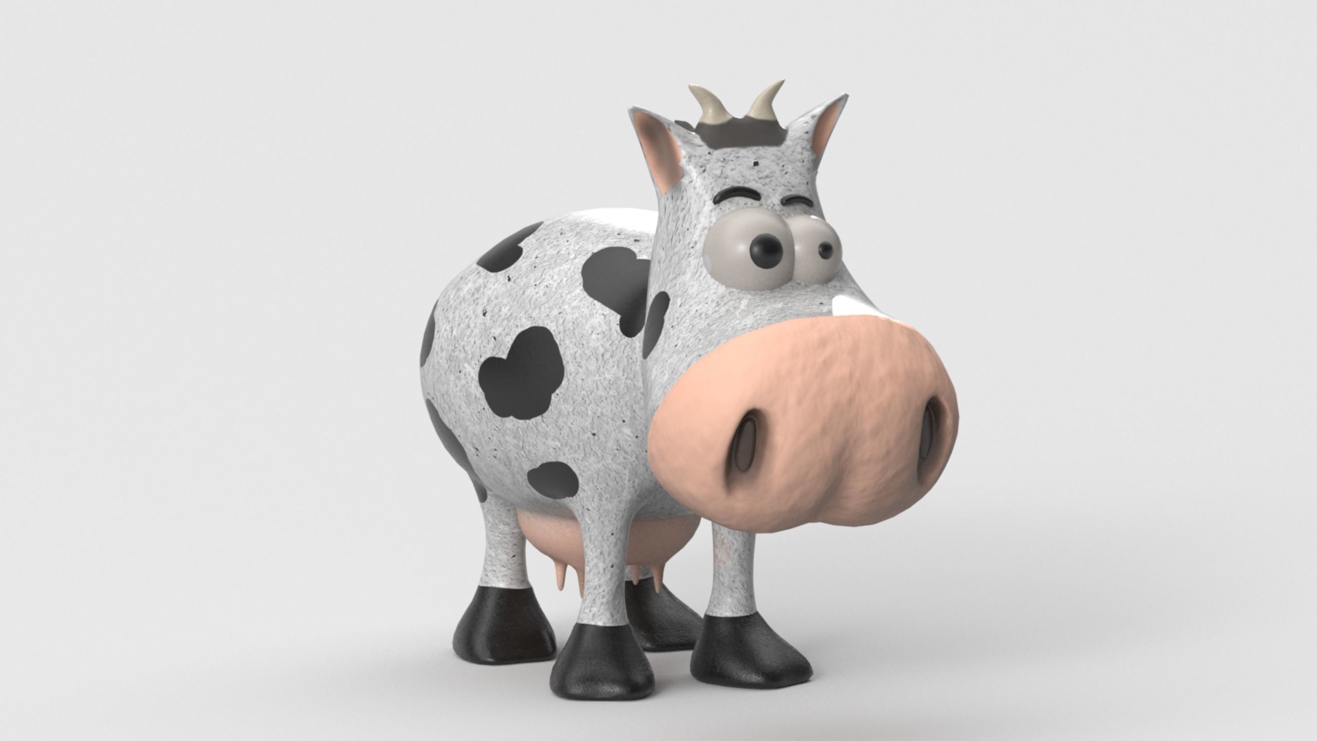 Animal Cartoon Cow - Low Poly Comic Unwapped 4K Low-poly 3D model_1
