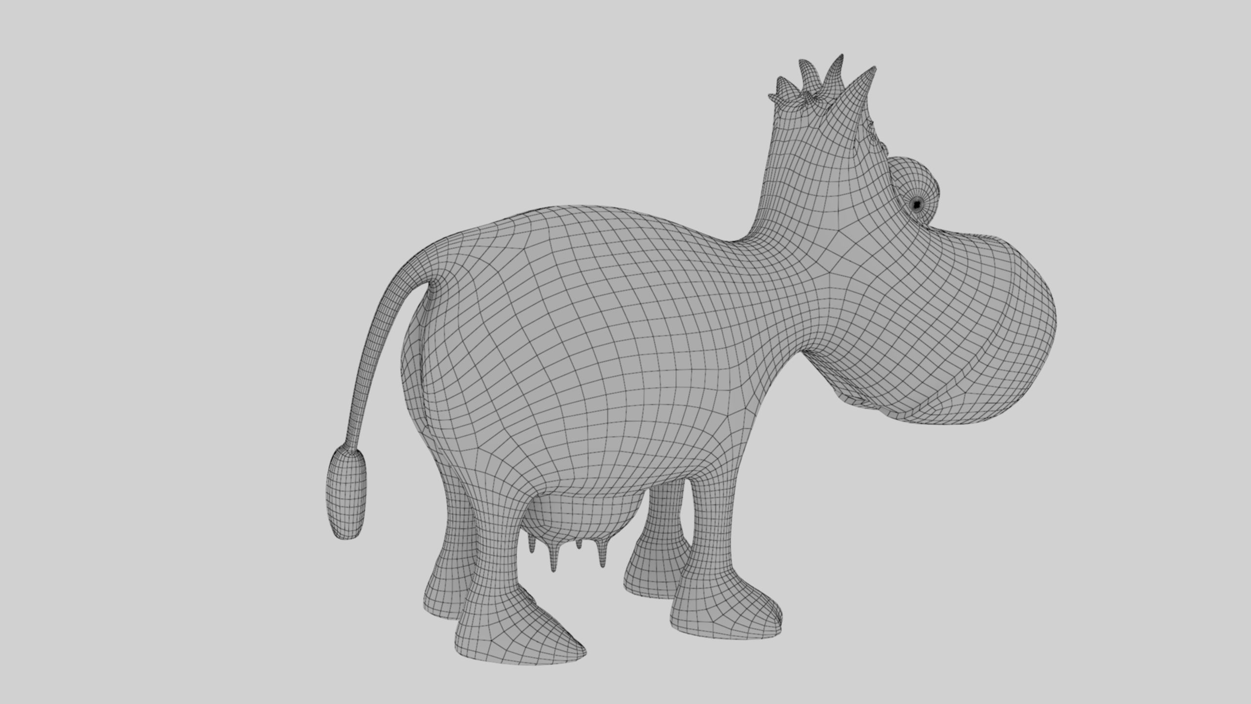 Animal Cartoon Cow - Low Poly Comic Unwapped 4K Low-poly 3D model_51