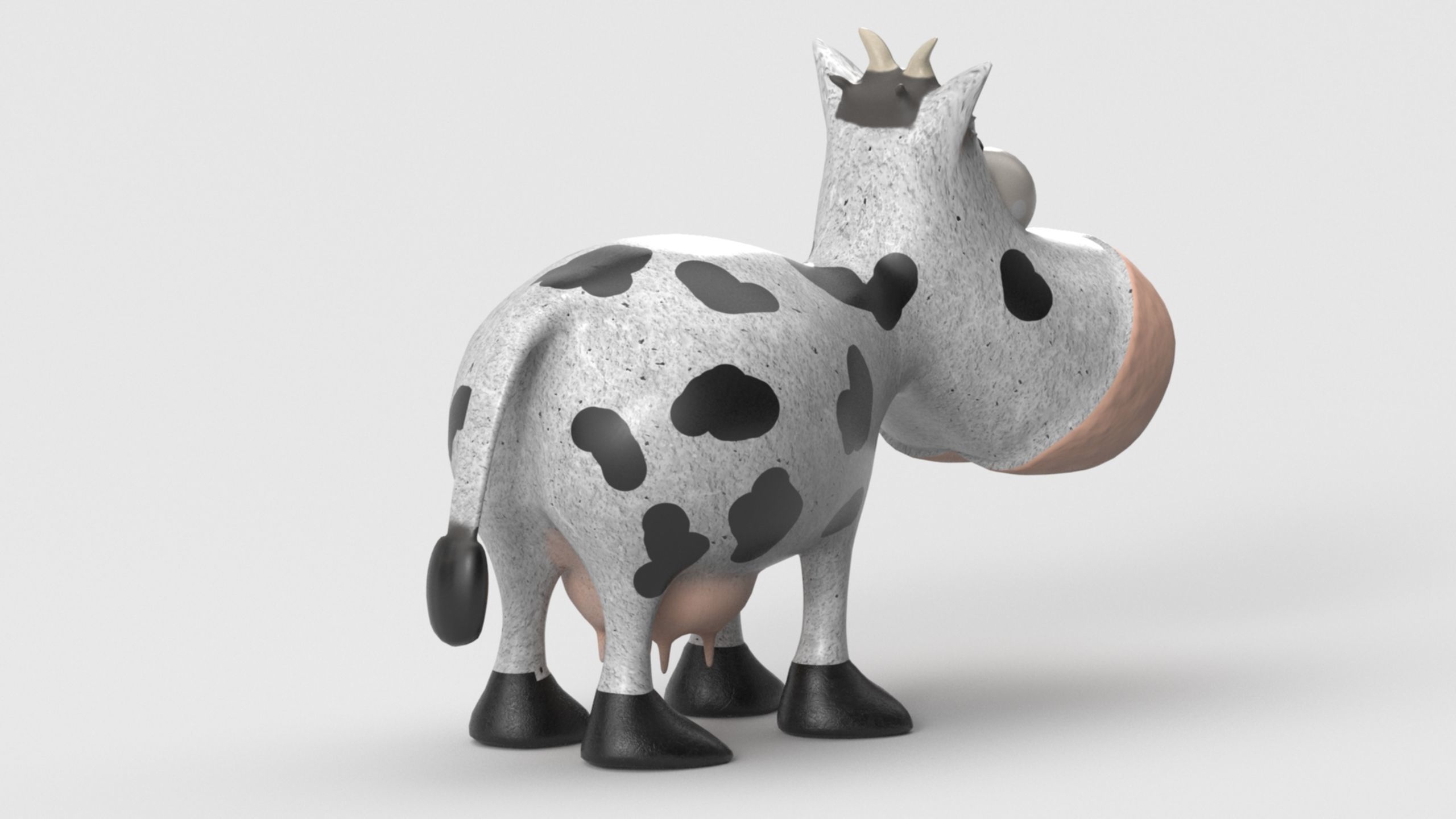 Animal Cartoon Cow - Low Poly Comic Unwapped 4K Low-poly 3D model_5
