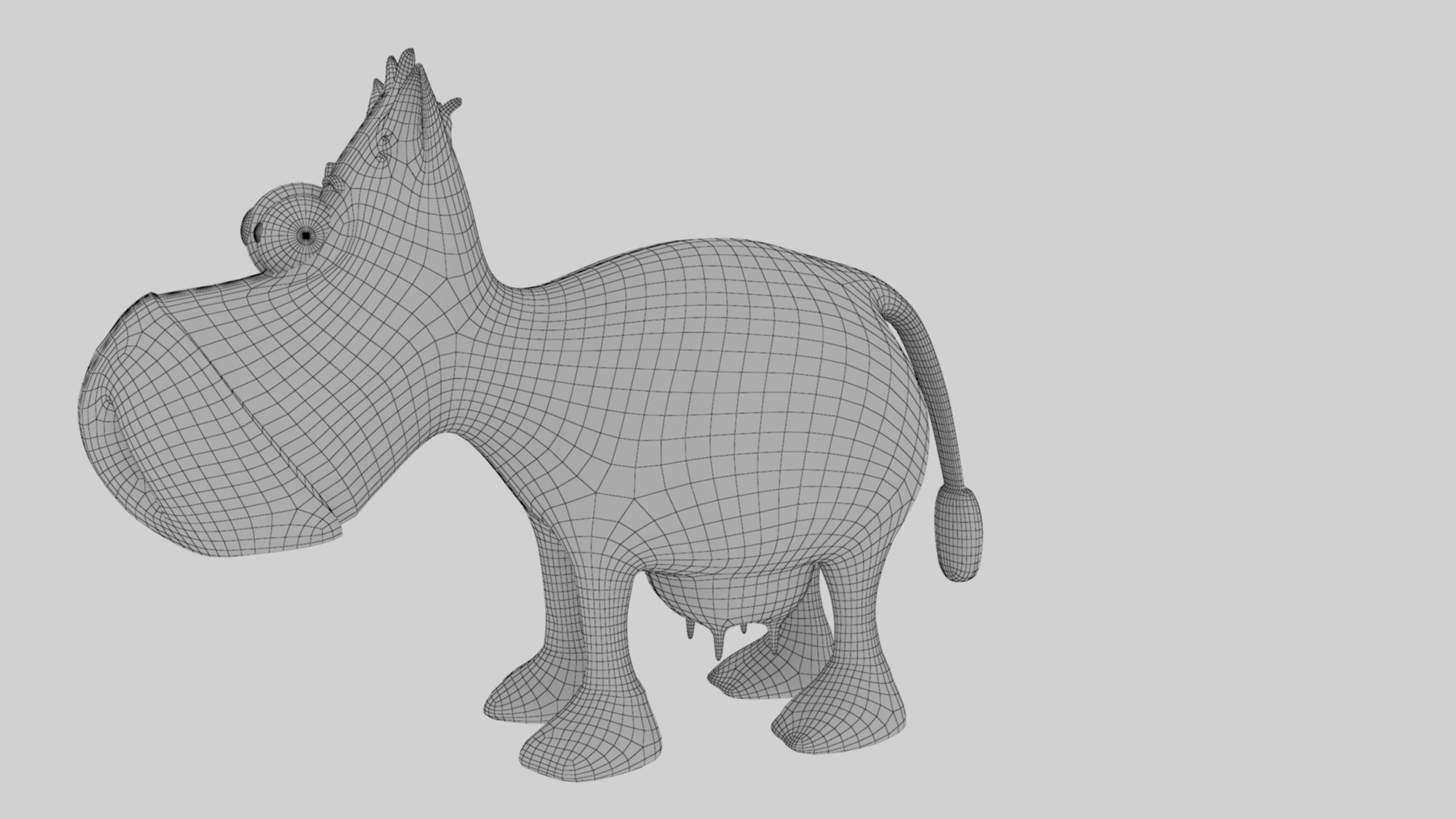 Animal Cartoon Cow - Low Poly Comic Unwapped 4K Low-poly 3D model_12