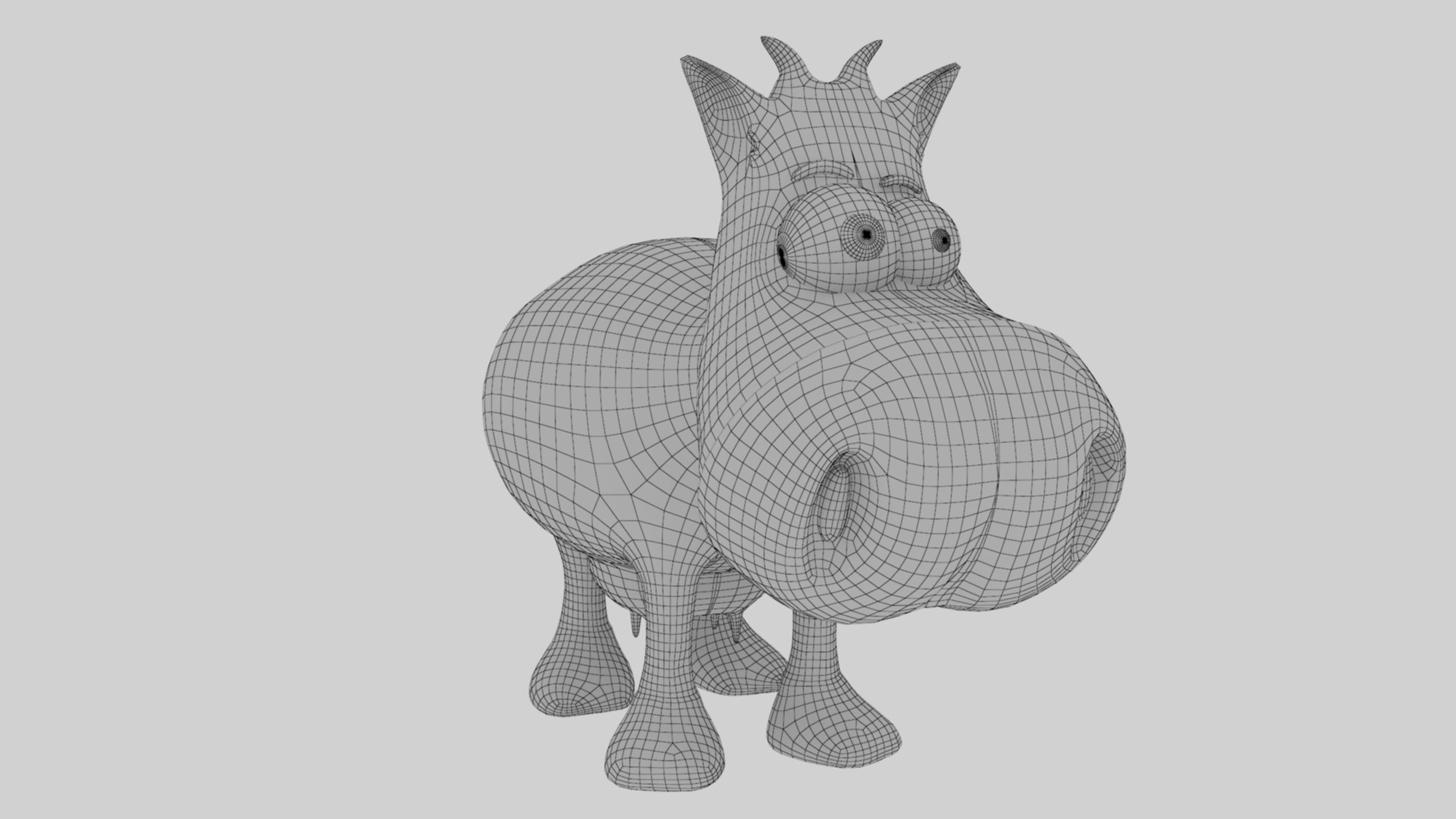 Animal Cartoon Cow - Low Poly Comic Unwapped 4K Low-poly 3D model_9