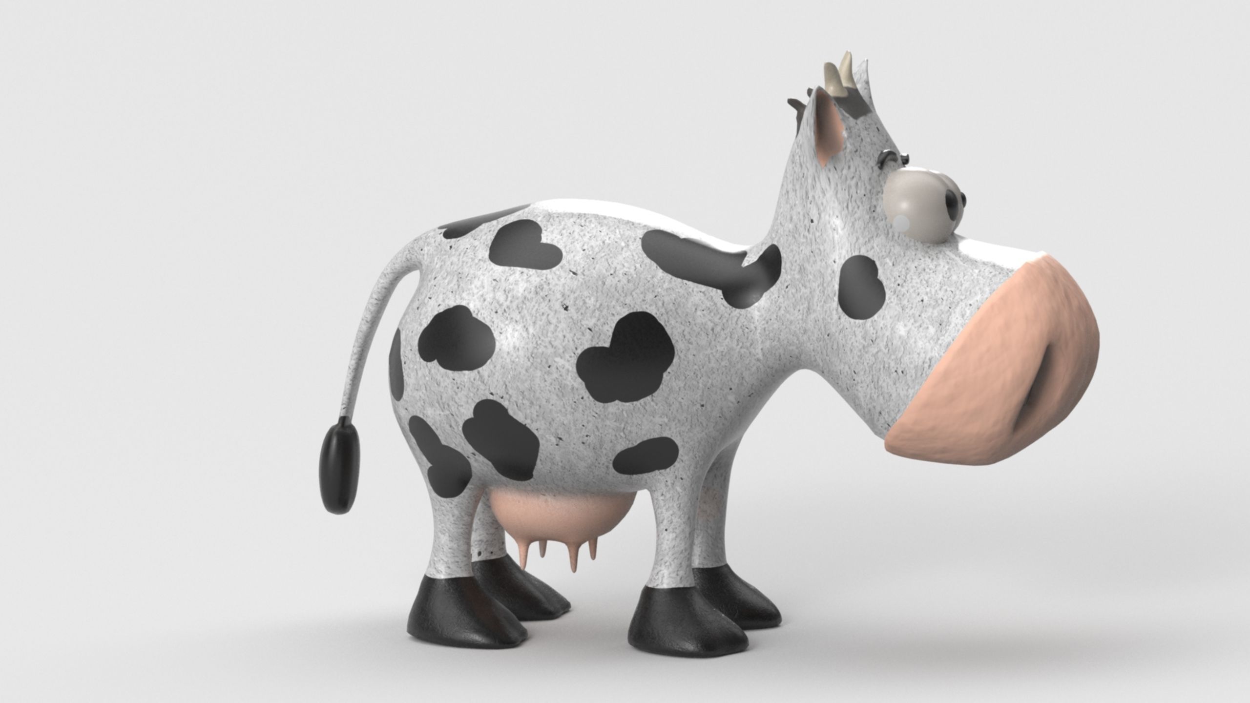 Animal Cartoon Cow - Low Poly Comic Unwapped 4K Low-poly 3D model_34