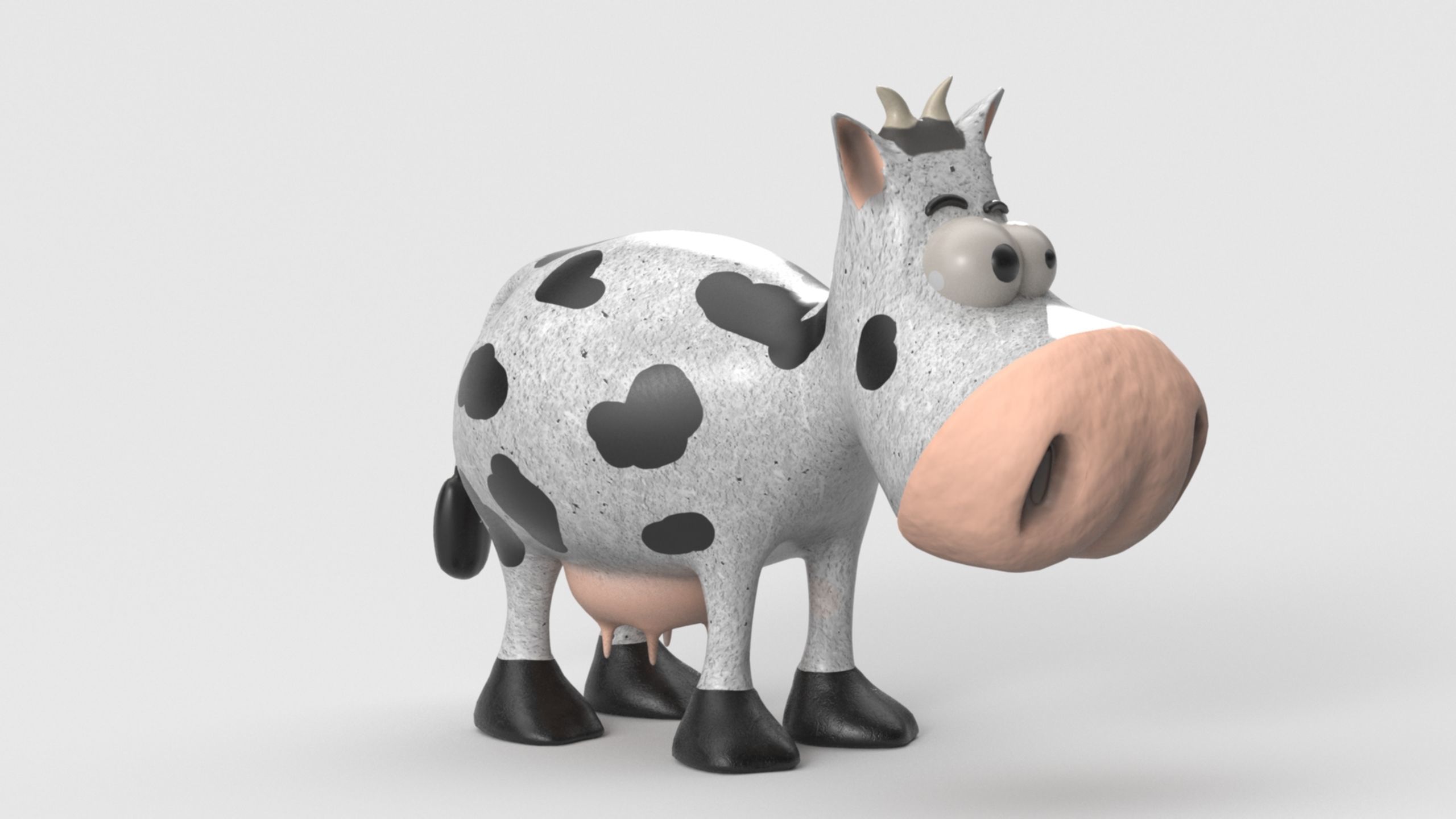Animal Cartoon Cow - Low Poly Comic Unwapped 4K Low-poly 3D model_37