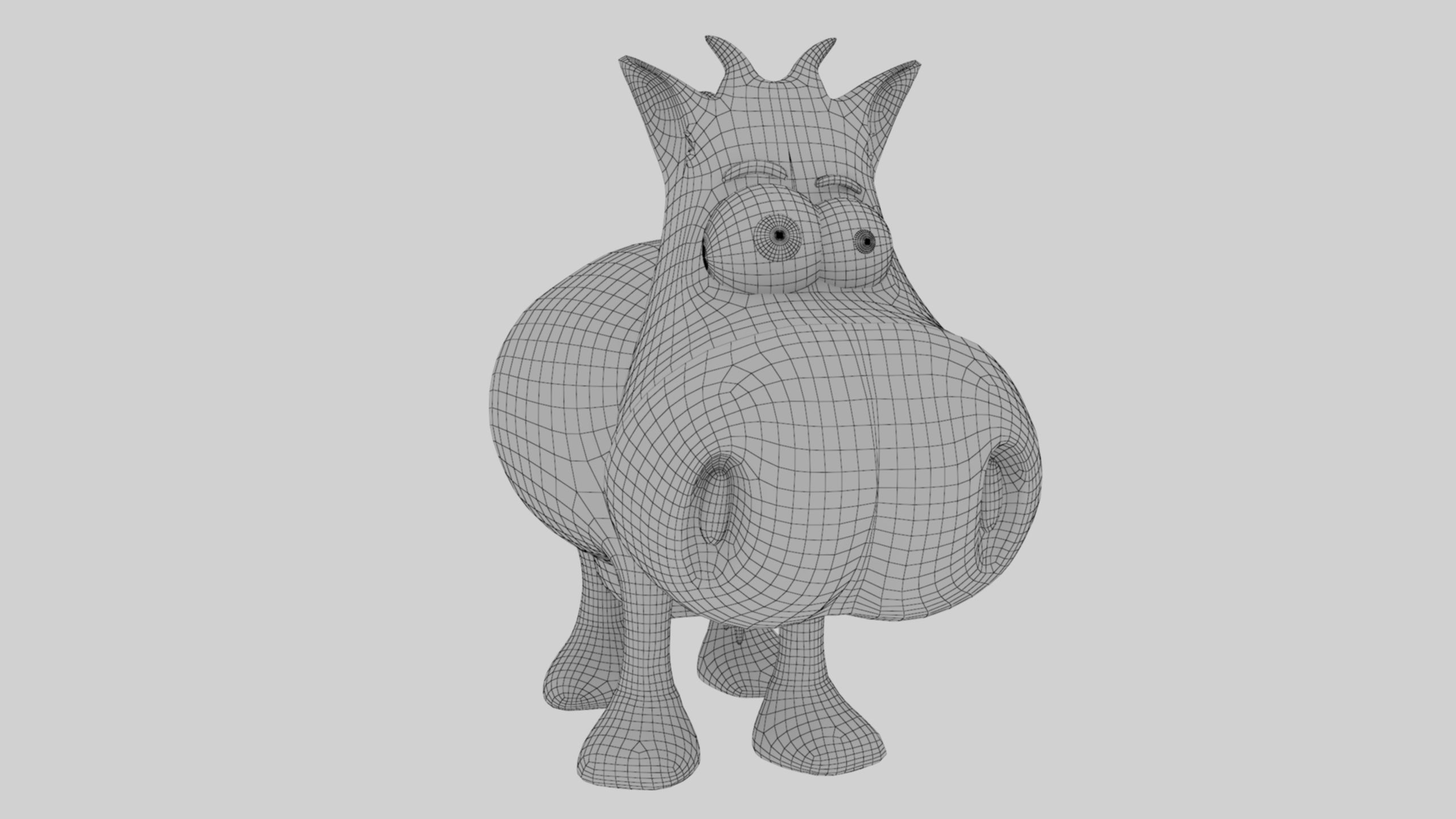 Animal Cartoon Cow - Low Poly Comic Unwapped 4K Low-poly 3D model_38