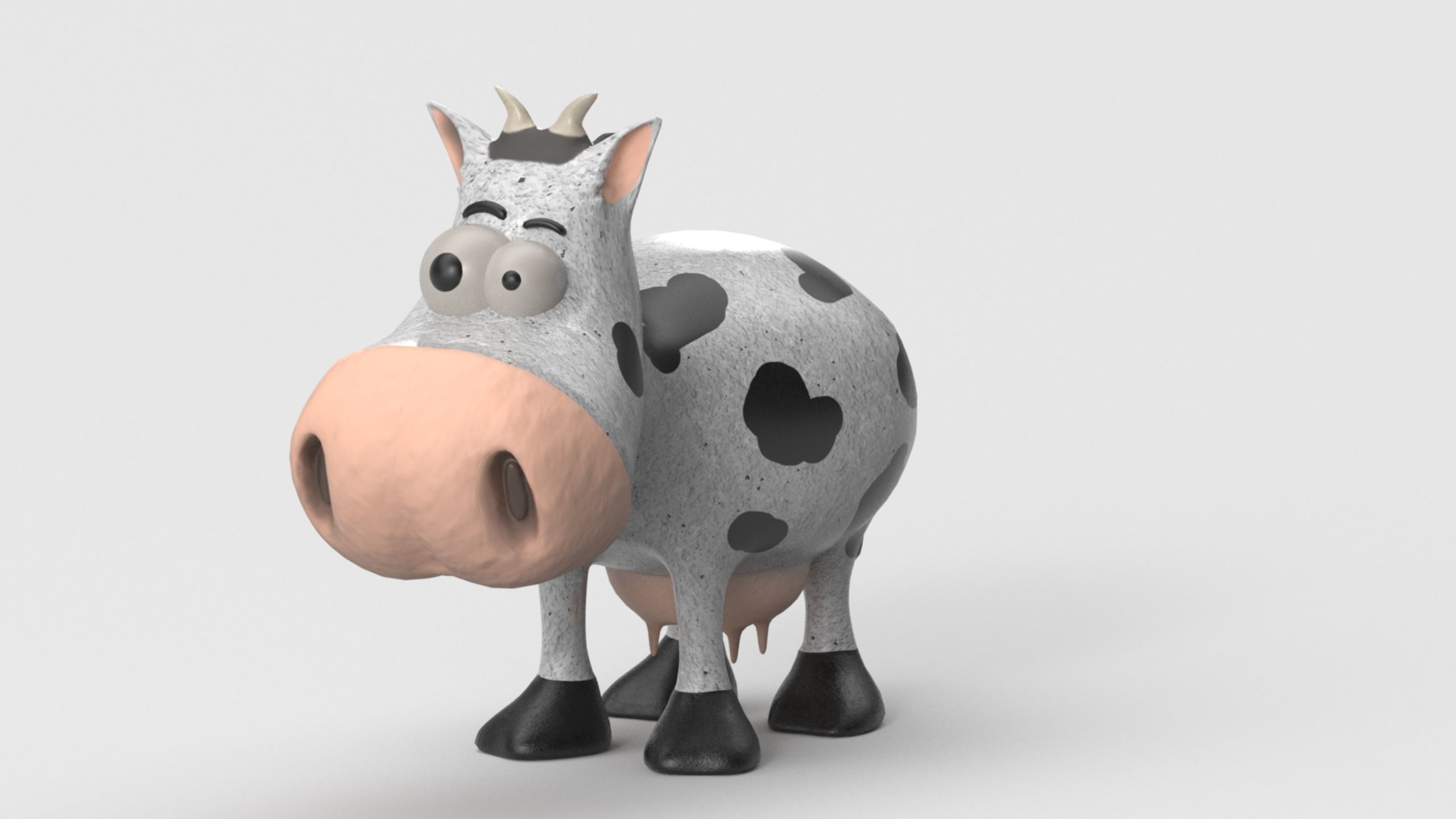 Animal Cartoon Cow - Low Poly Comic Unwapped 4K Low-poly 3D model_25