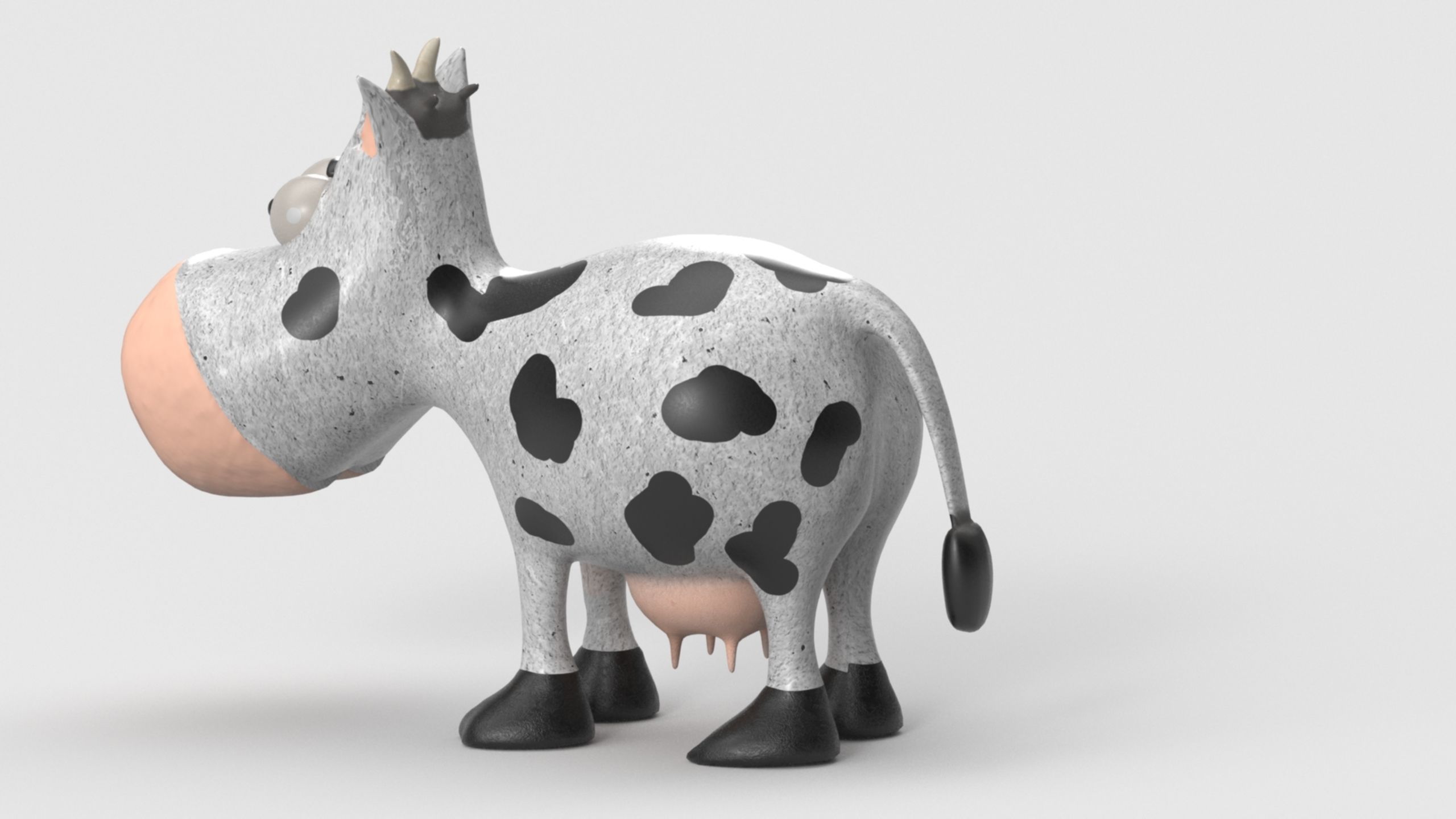 Animal Cartoon Cow - Low Poly Comic Unwapped 4K Low-poly 3D model_28