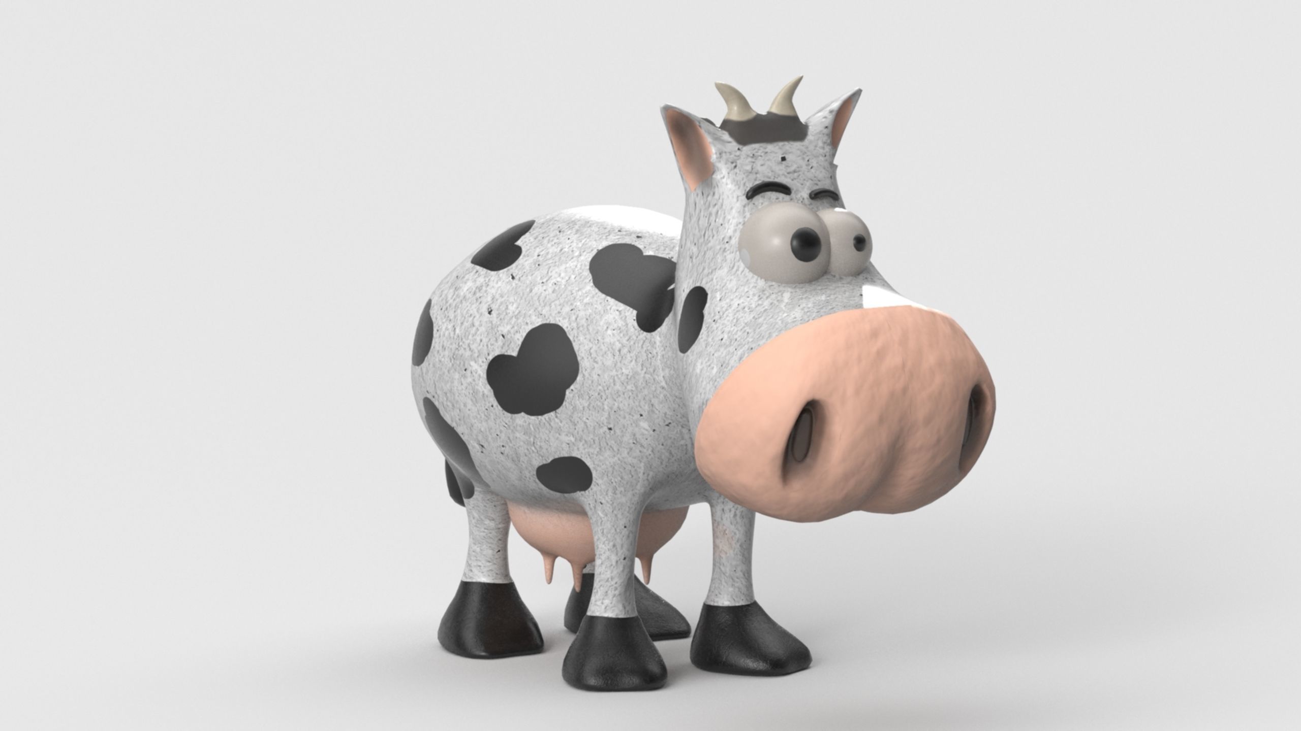 Animal Cartoon Cow - Low Poly Comic Unwapped 4K Low-poly 3D model_44