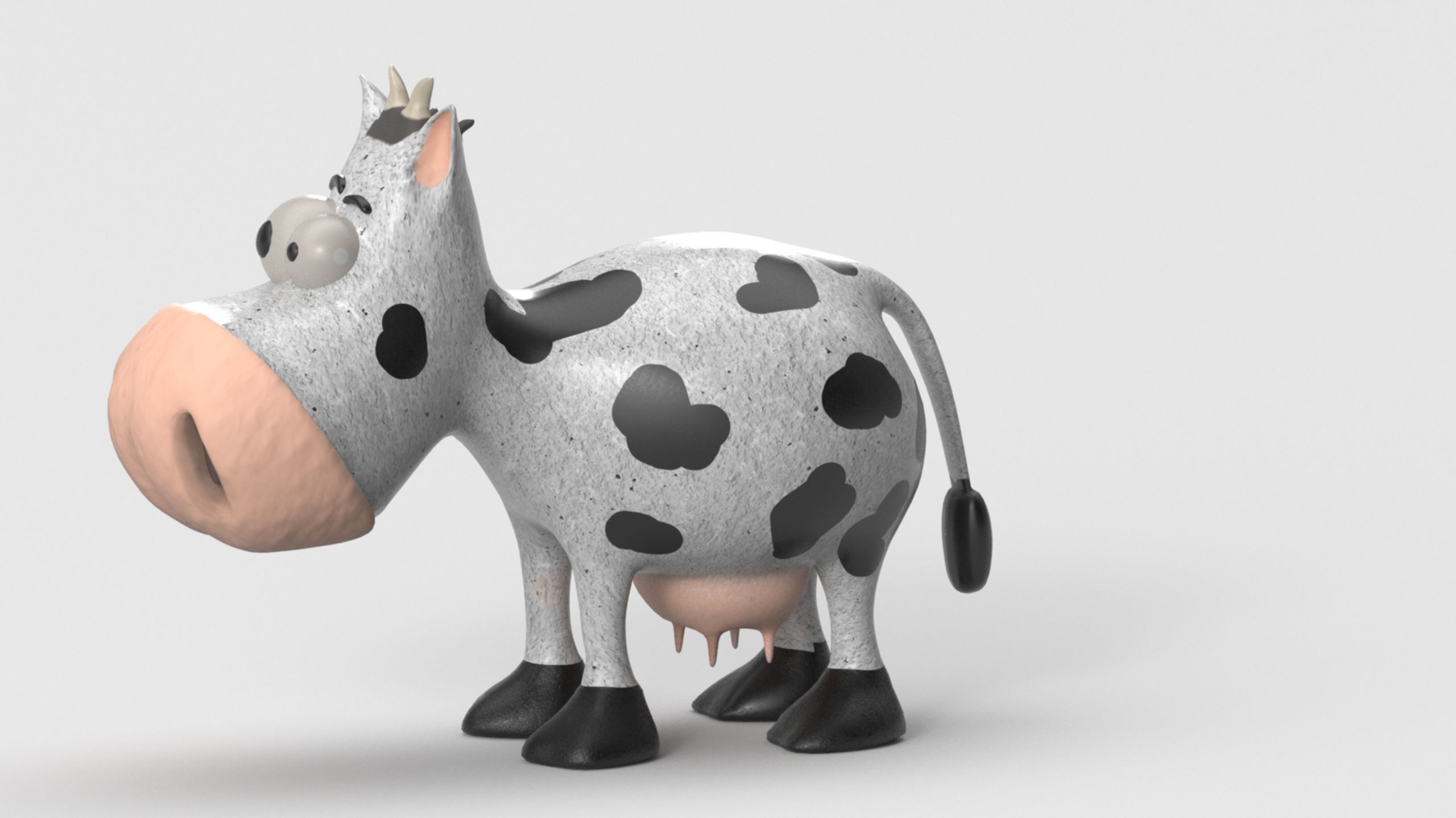 Animal Cartoon Cow - Low Poly Comic Unwapped 4K Low-poly 3D model_23
