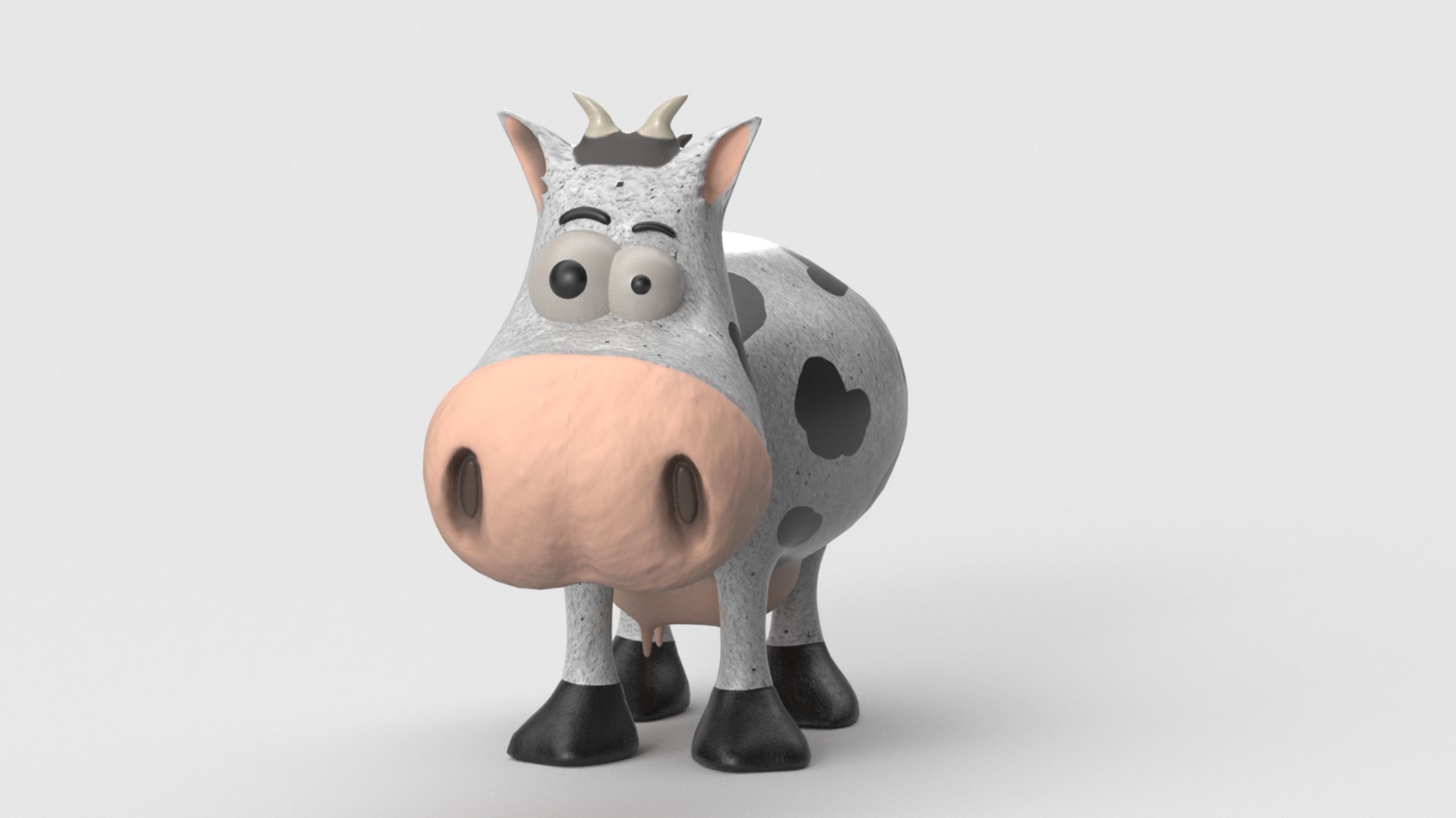 Animal Cartoon Cow - Low Poly Comic Unwapped 4K Low-poly 3D model_22