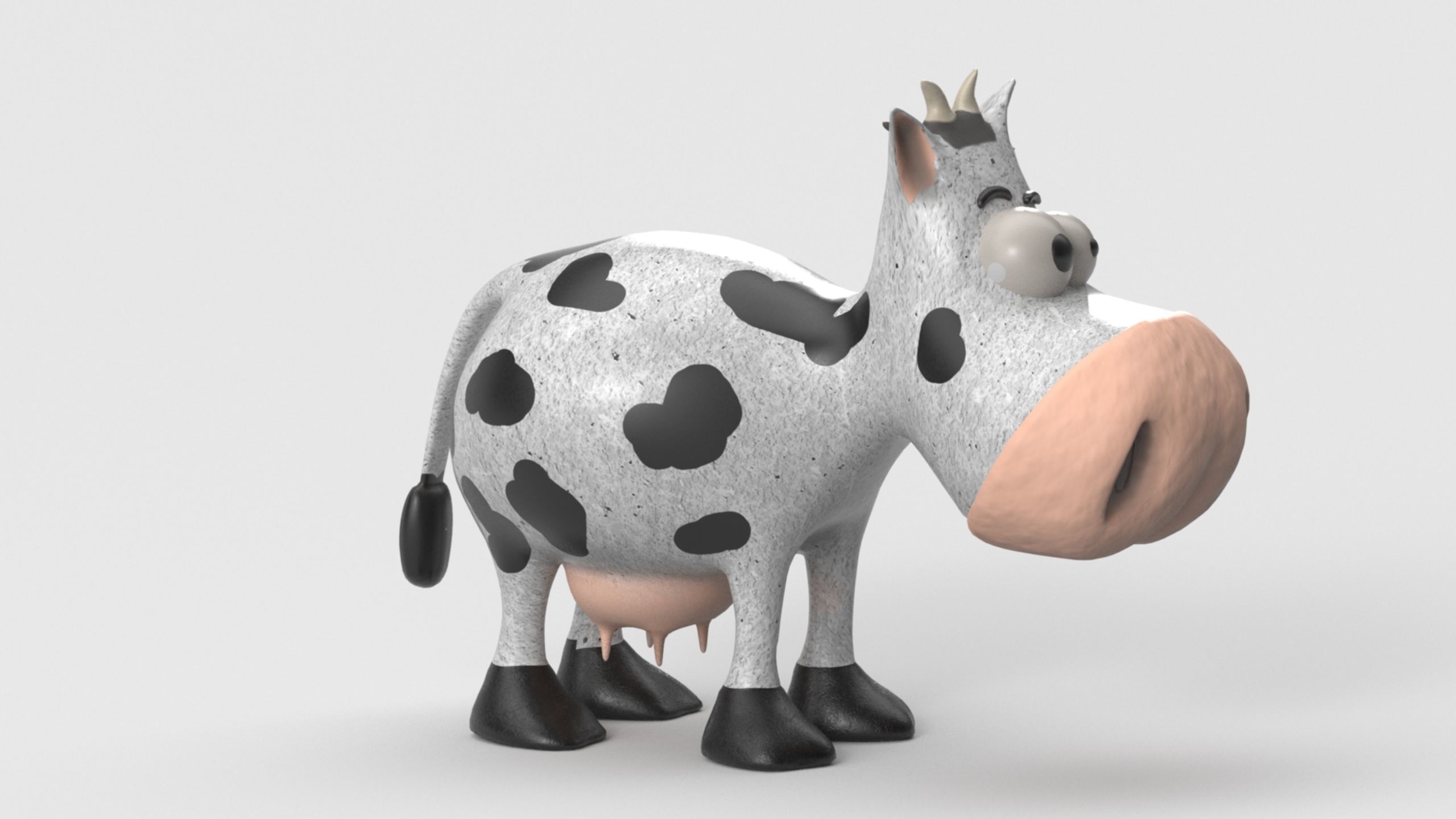 Animal Cartoon Cow - Low Poly Comic Unwapped 4K Low-poly 3D model_6