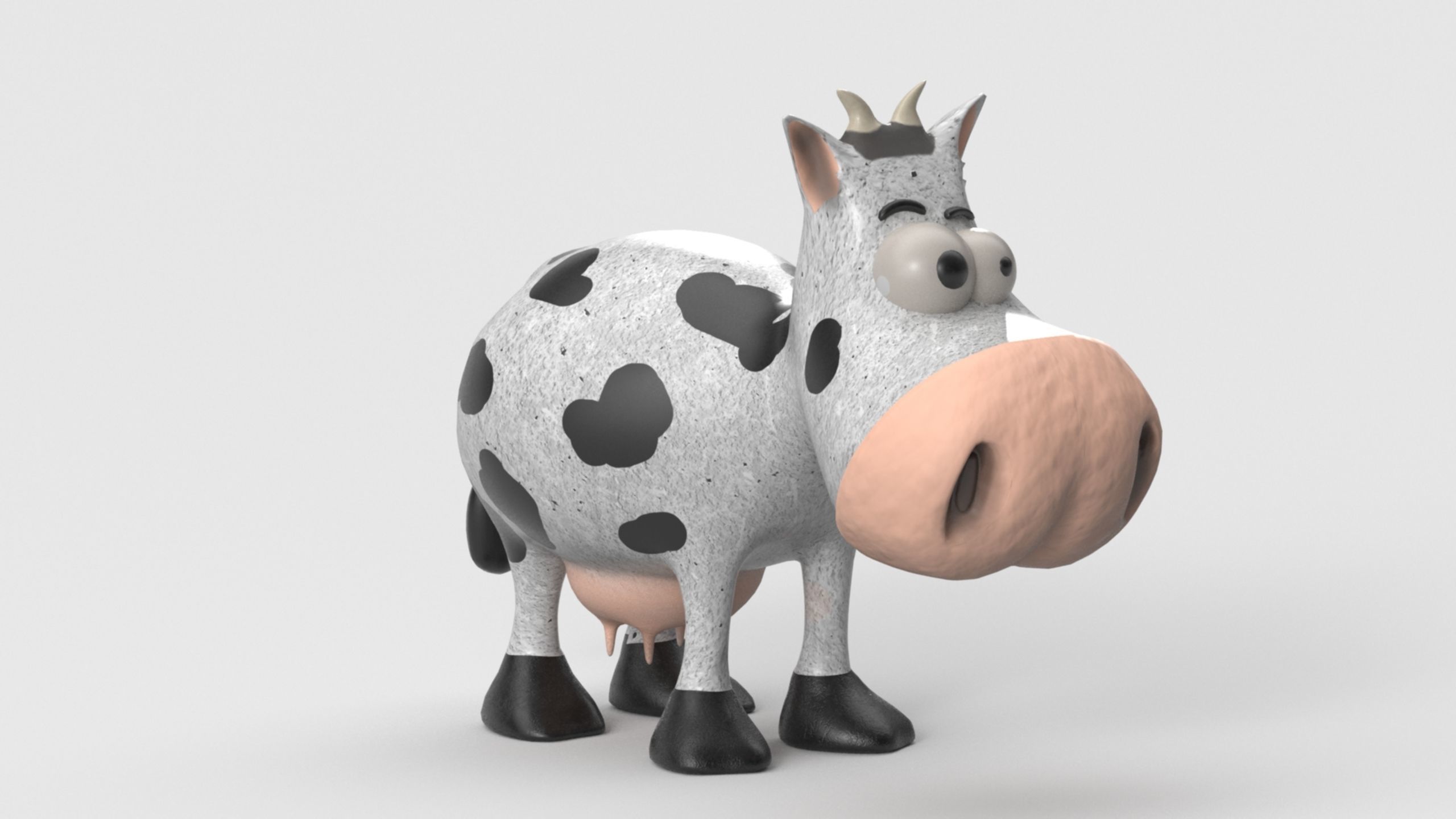 Animal Cartoon Cow - Low Poly Comic Unwapped 4K Low-poly 3D model_45