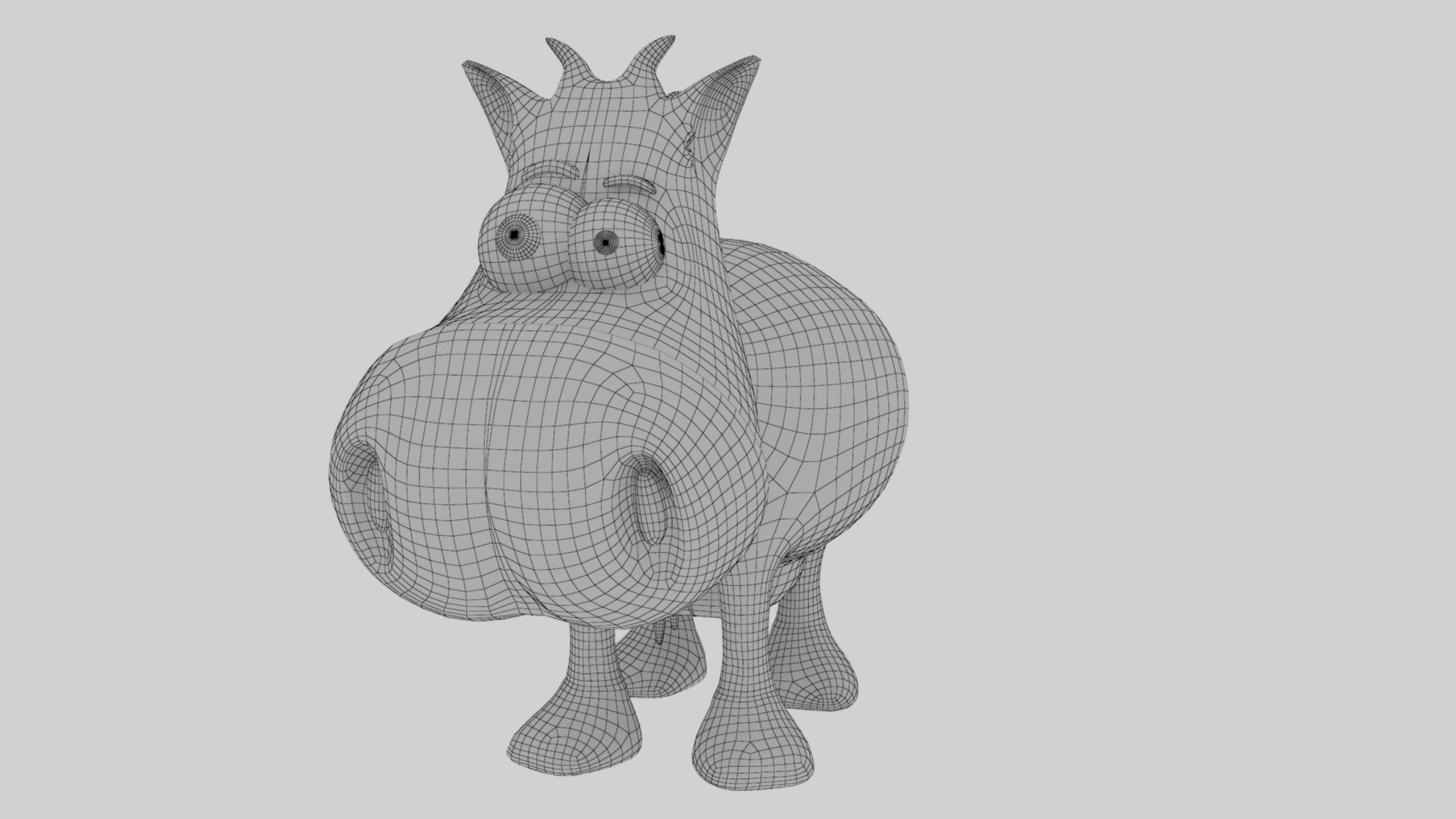 Animal Cartoon Cow - Low Poly Comic Unwapped 4K Low-poly 3D model_39