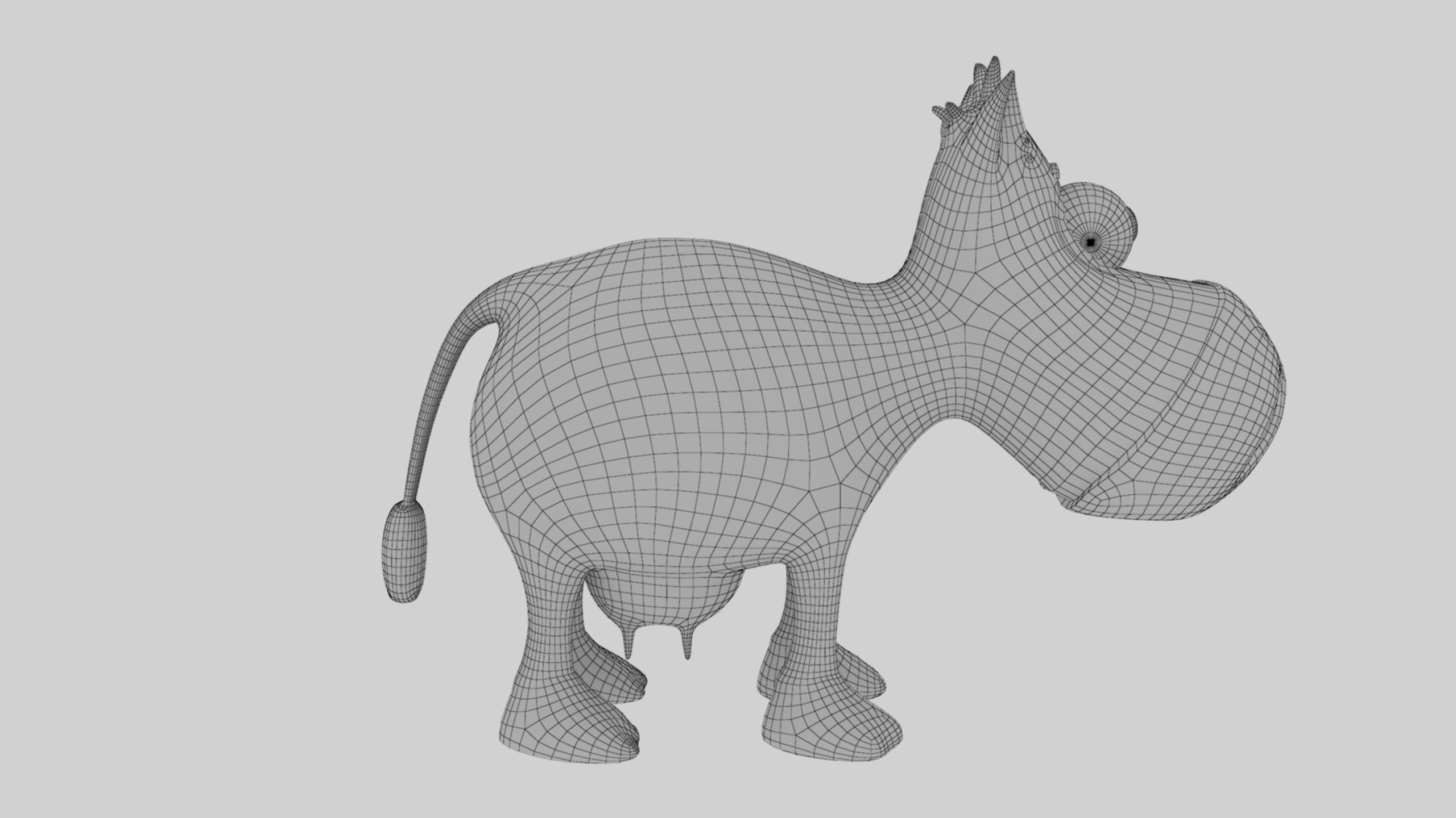 Animal Cartoon Cow - Low Poly Comic Unwapped 4K Low-poly 3D model_14