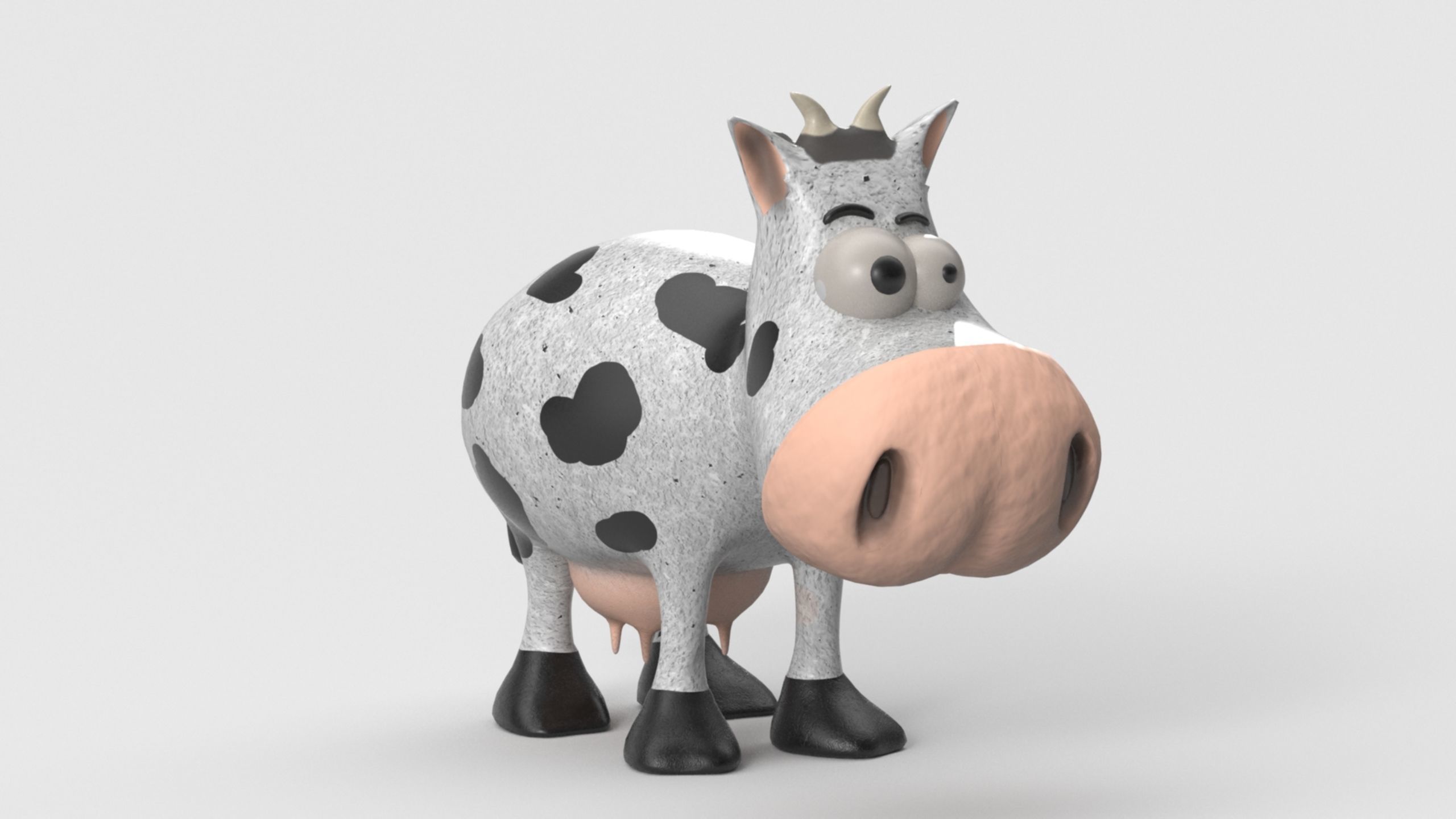 Animal Cartoon Cow - Low Poly Comic Unwapped 4K Low-poly 3D model_17