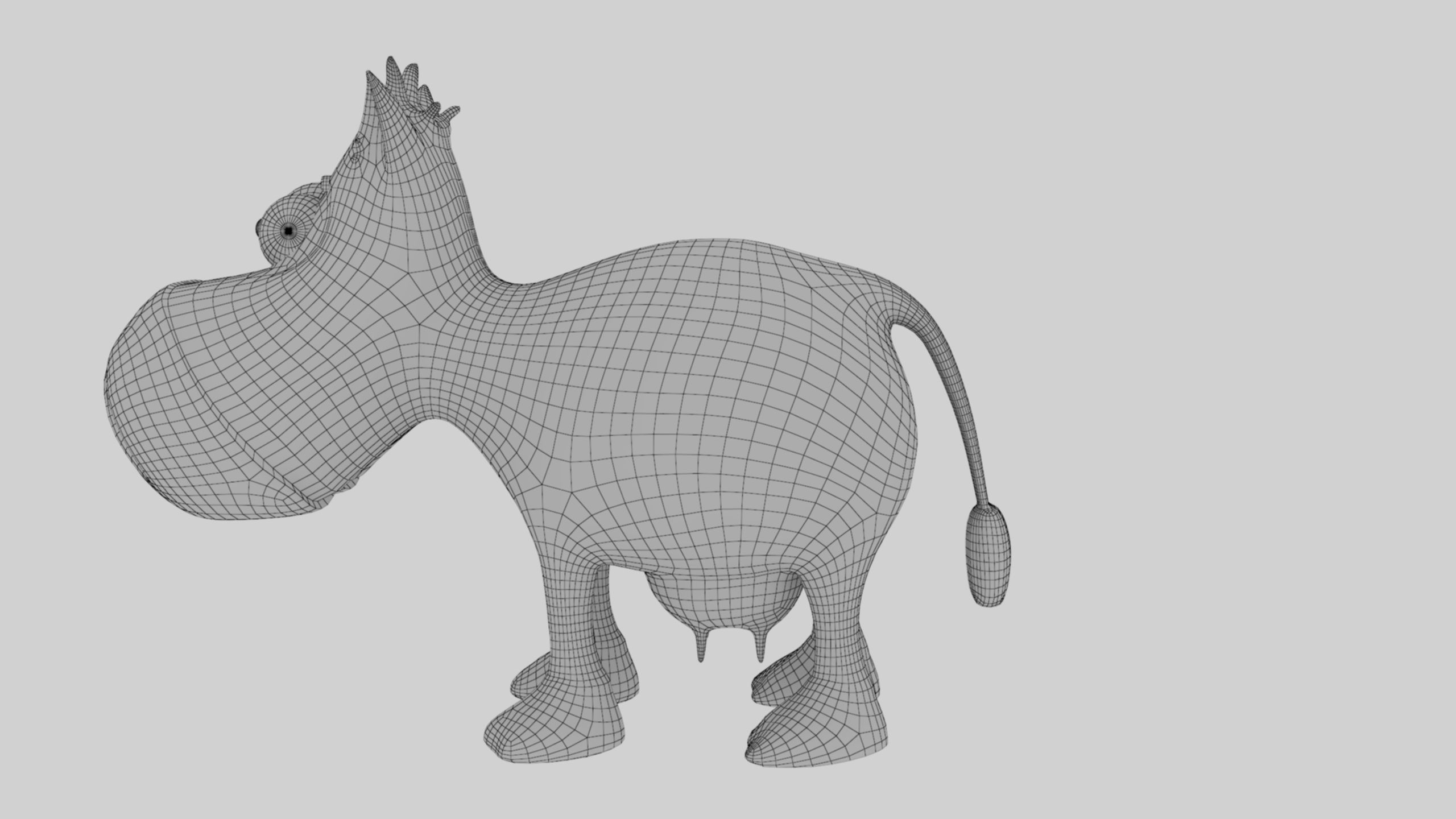 Animal Cartoon Cow - Low Poly Comic Unwapped 4K Low-poly 3D model_43