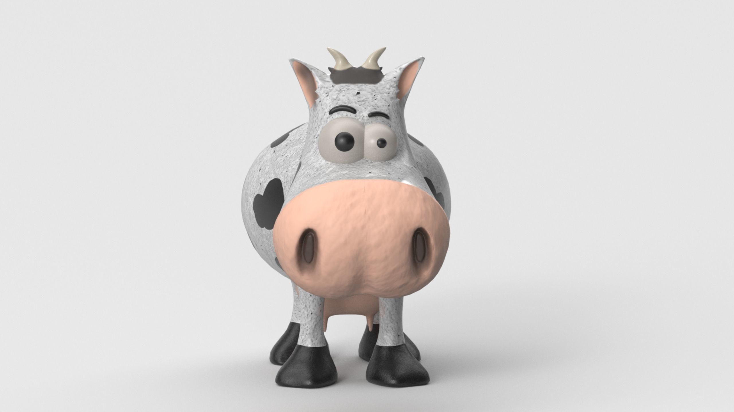 Animal Cartoon Cow - Low Poly Comic Unwapped 4K Low-poly 3D model_19