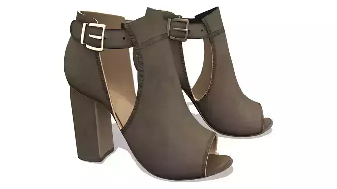 Olive Green Cutout Peep Toe Suede Boots