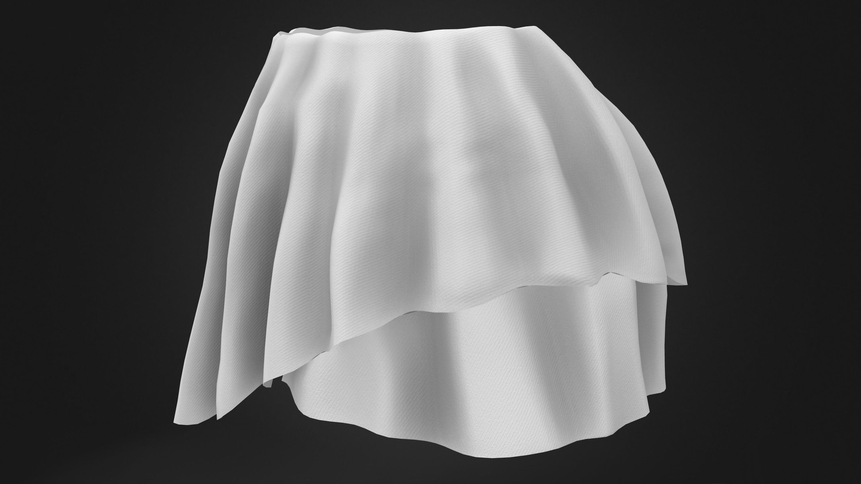 Asymmetric Layered Mini Fantasy Skirt Low-poly 3D model_8