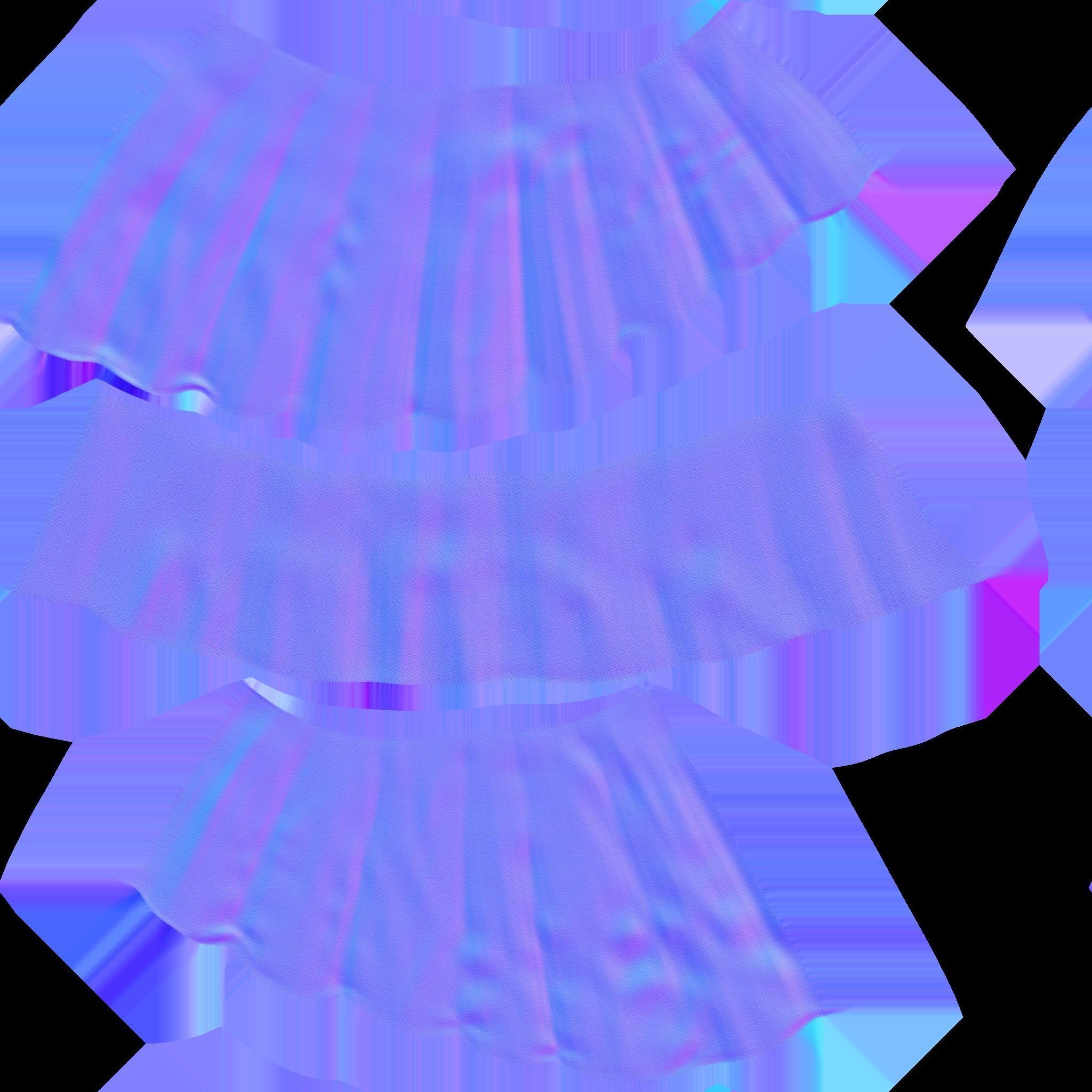 Asymmetric Layered Mini Fantasy Skirt Low-poly 3D model_10