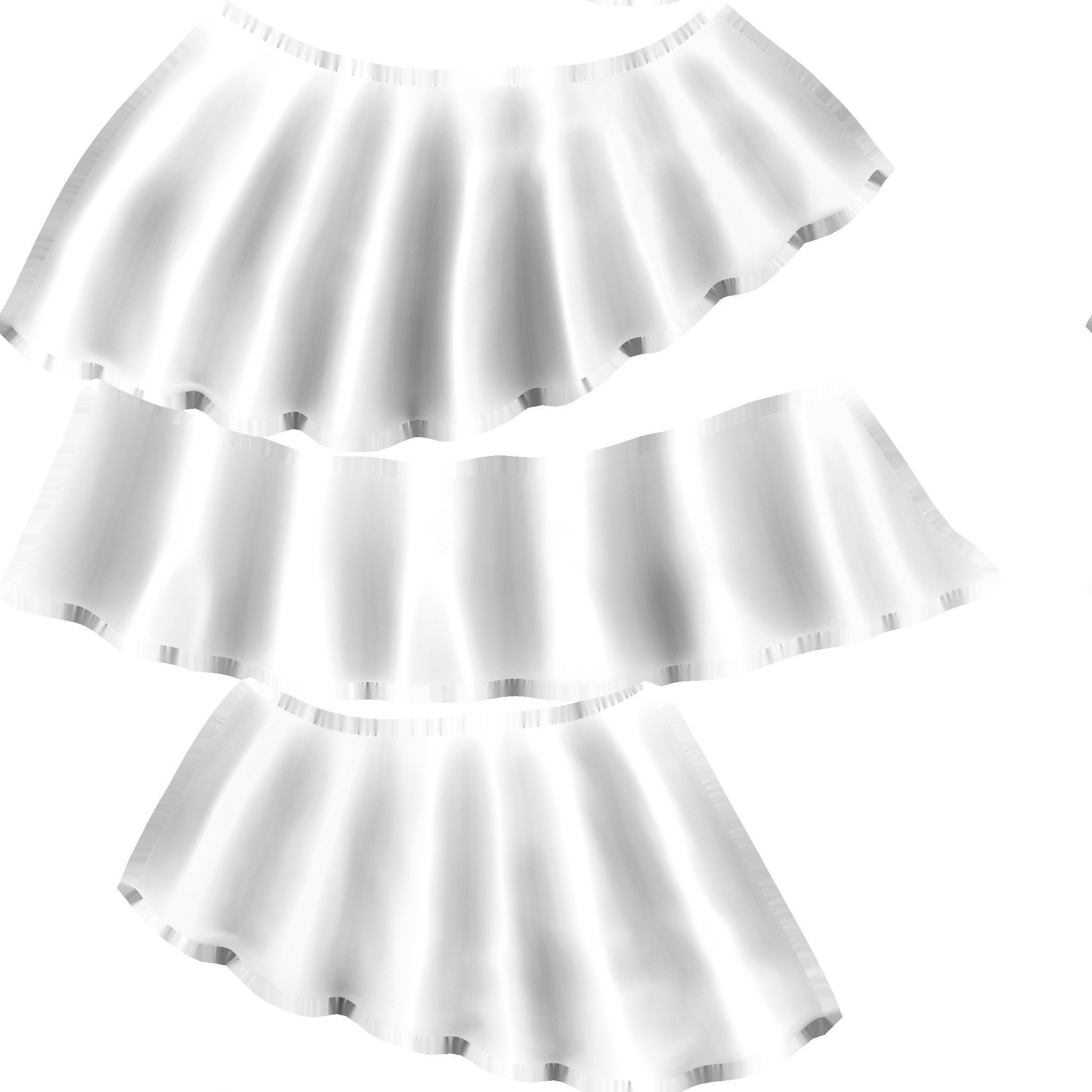 Asymmetric Layered Mini Fantasy Skirt Low-poly 3D model_12