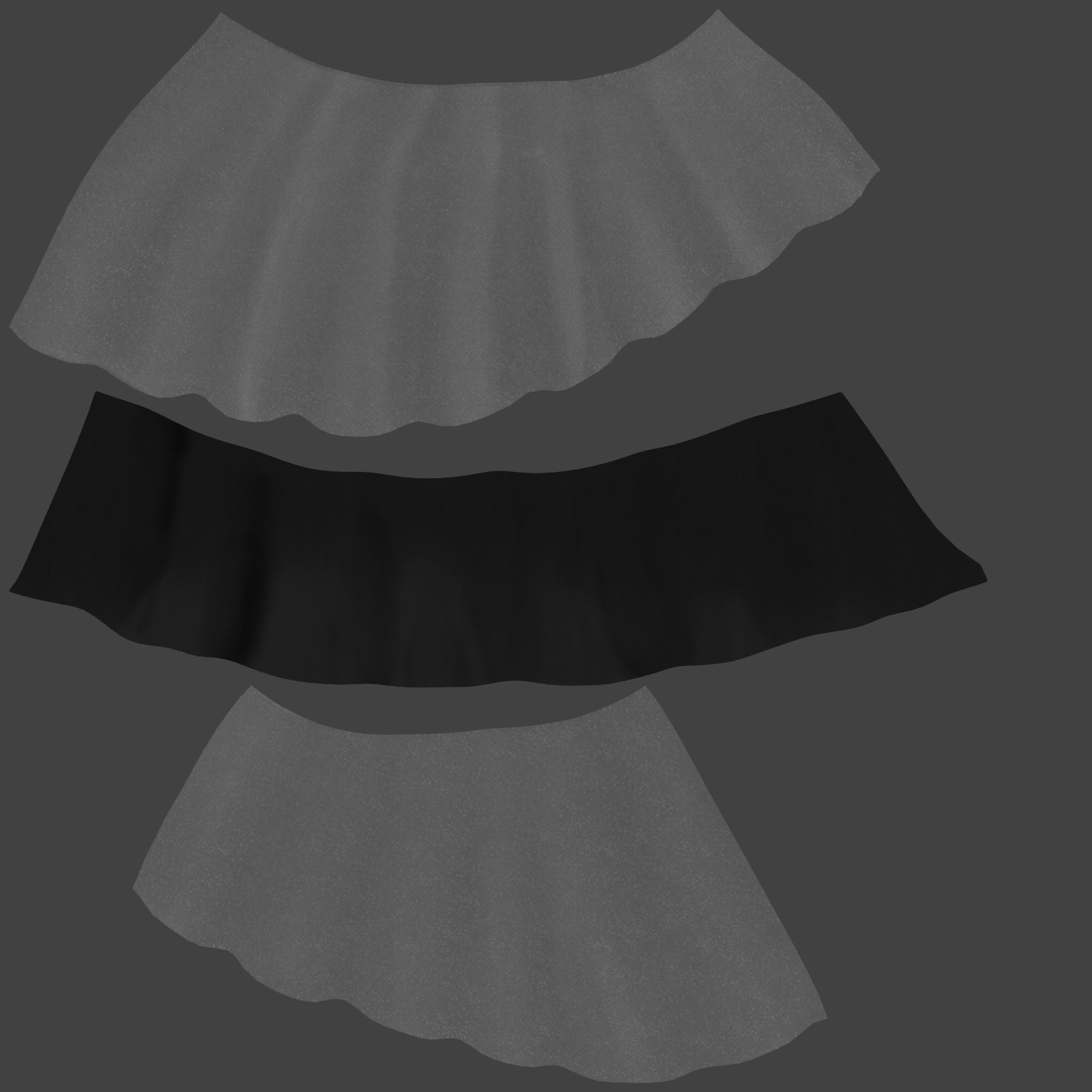 Asymmetric Layered Mini Fantasy Skirt Low-poly 3D model_11