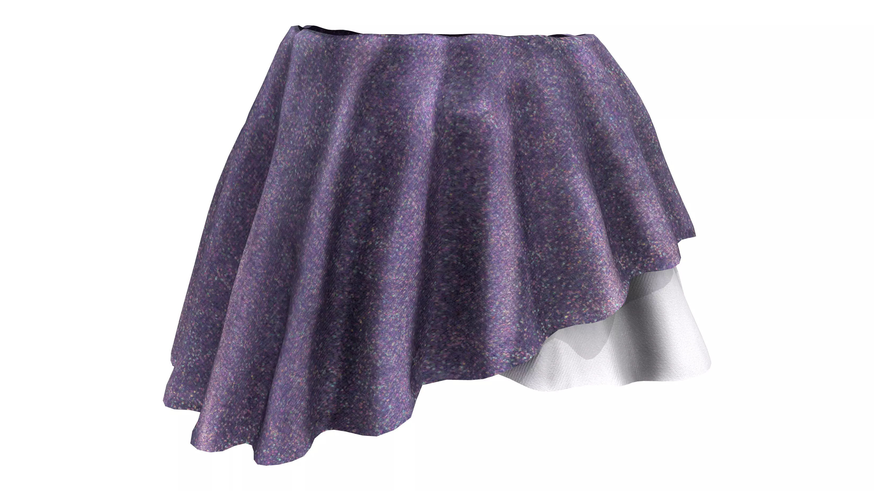 Asymmetric Layered Mini Fantasy Skirt Low-poly 3D model_0