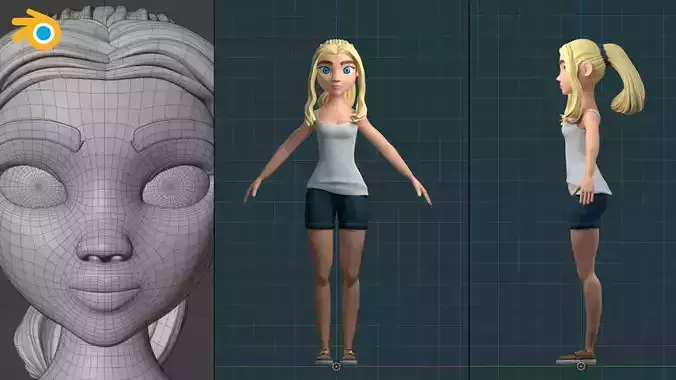 Polina - 3D Stylized Character Low-poly 3D model