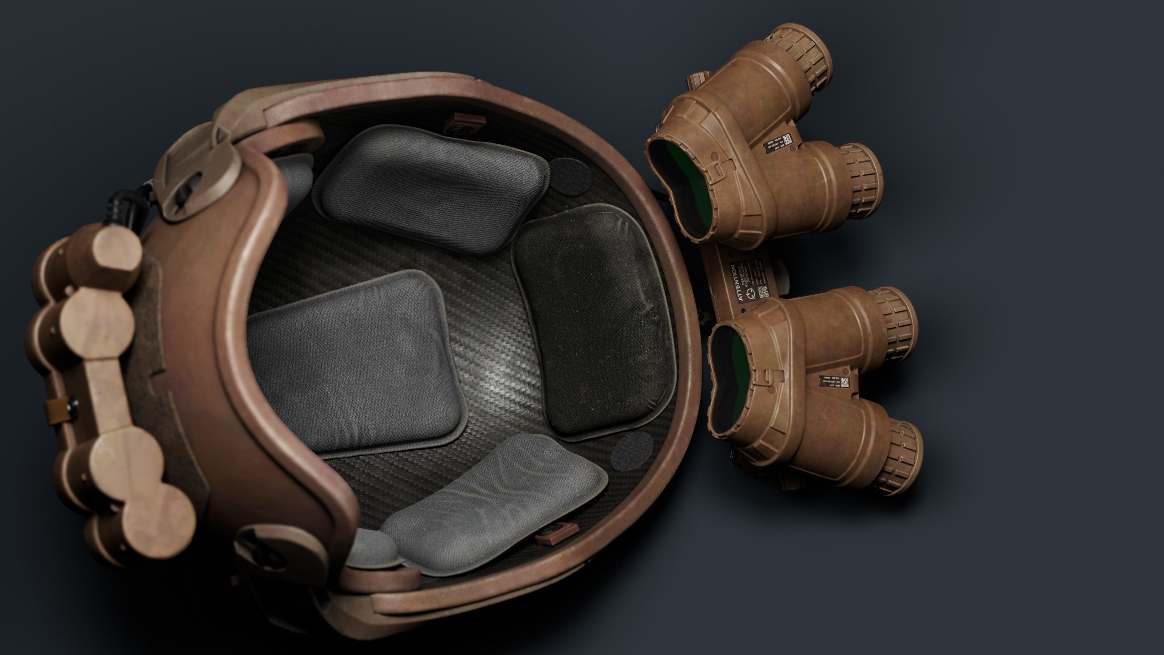 Airframe and GPNVG-18 night vision device Low-poly 3D model_8