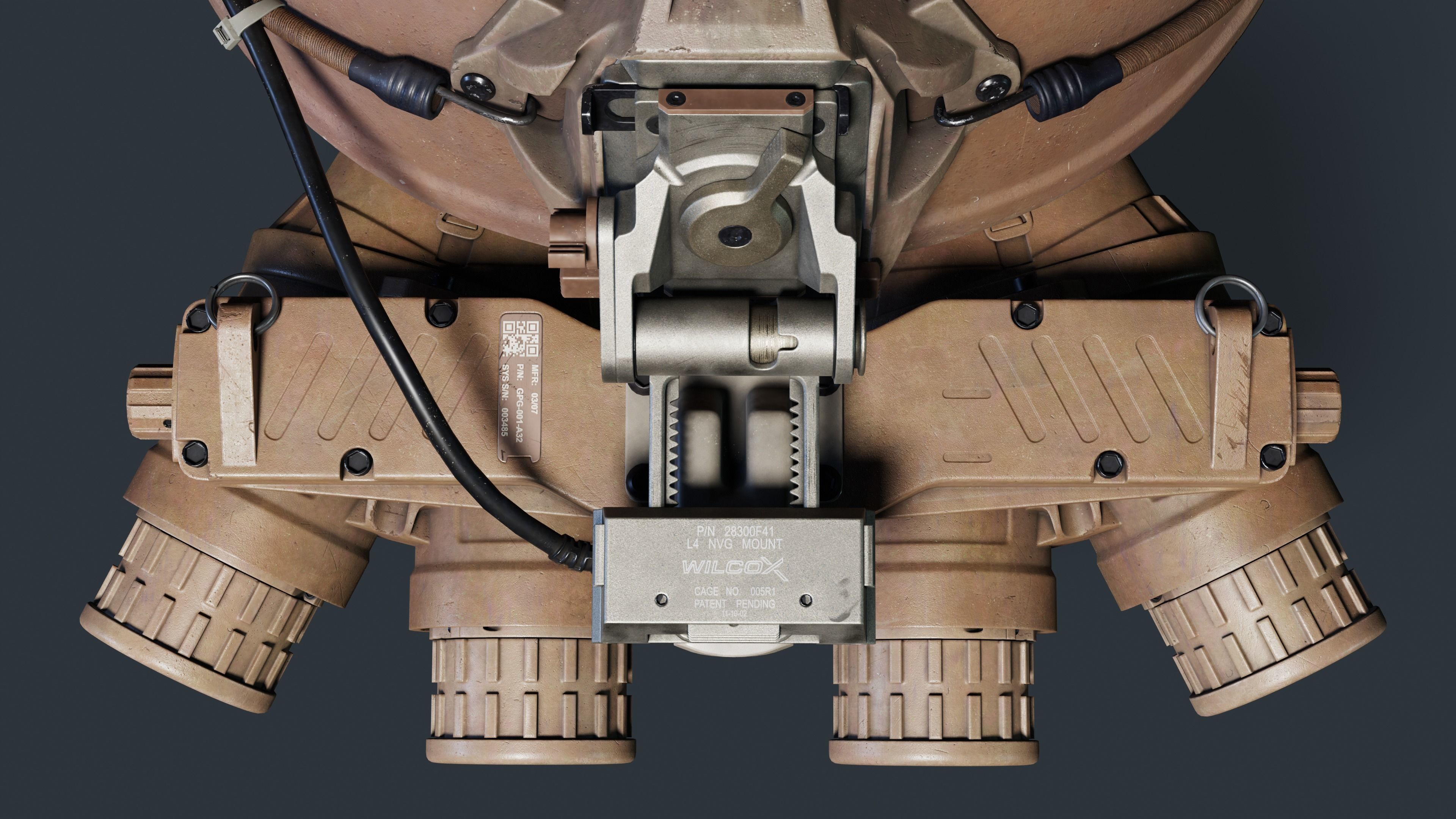 Airframe and GPNVG-18 night vision device Low-poly 3D model_4