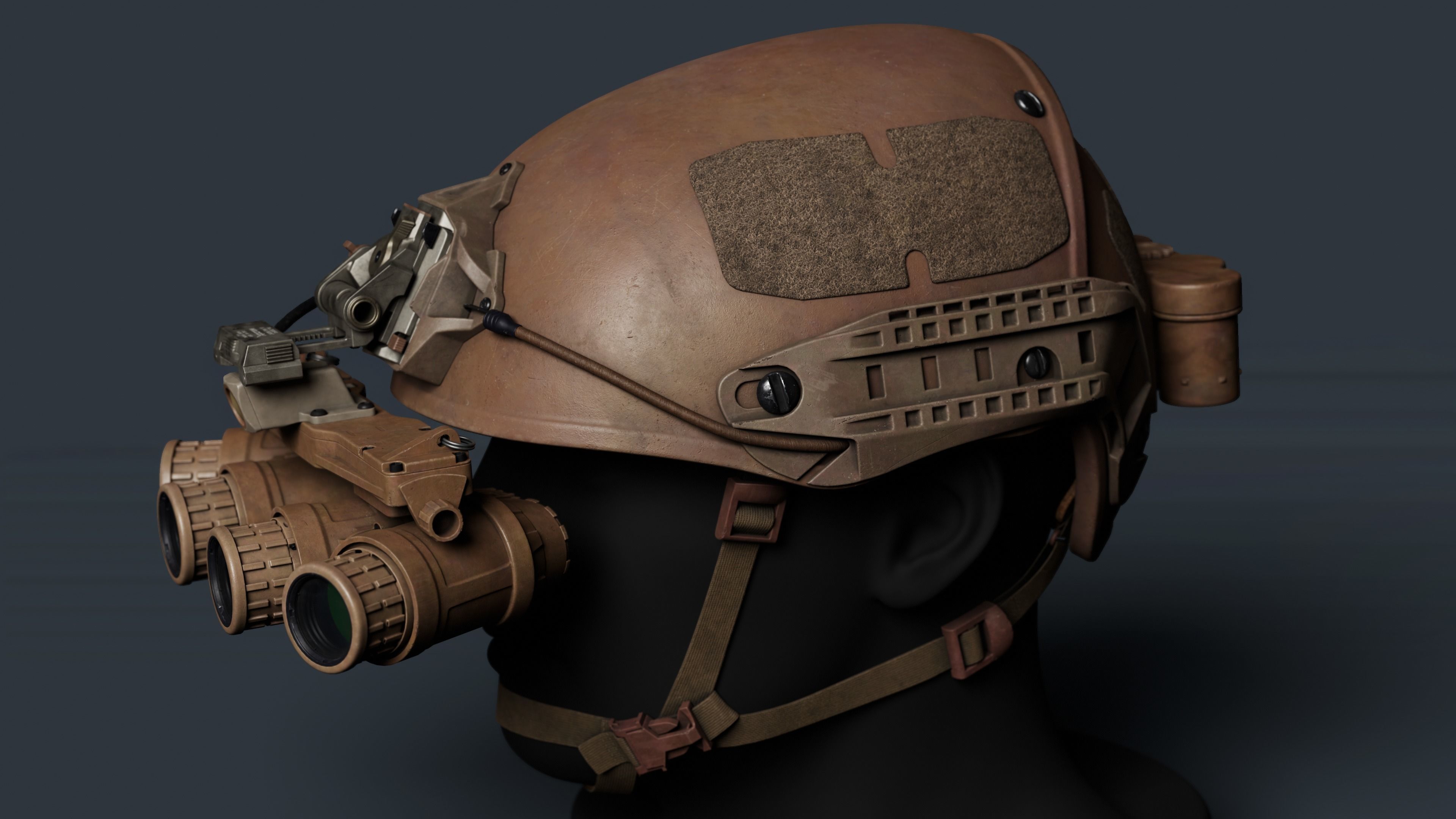Airframe and GPNVG-18 night vision device Low-poly 3D model_2