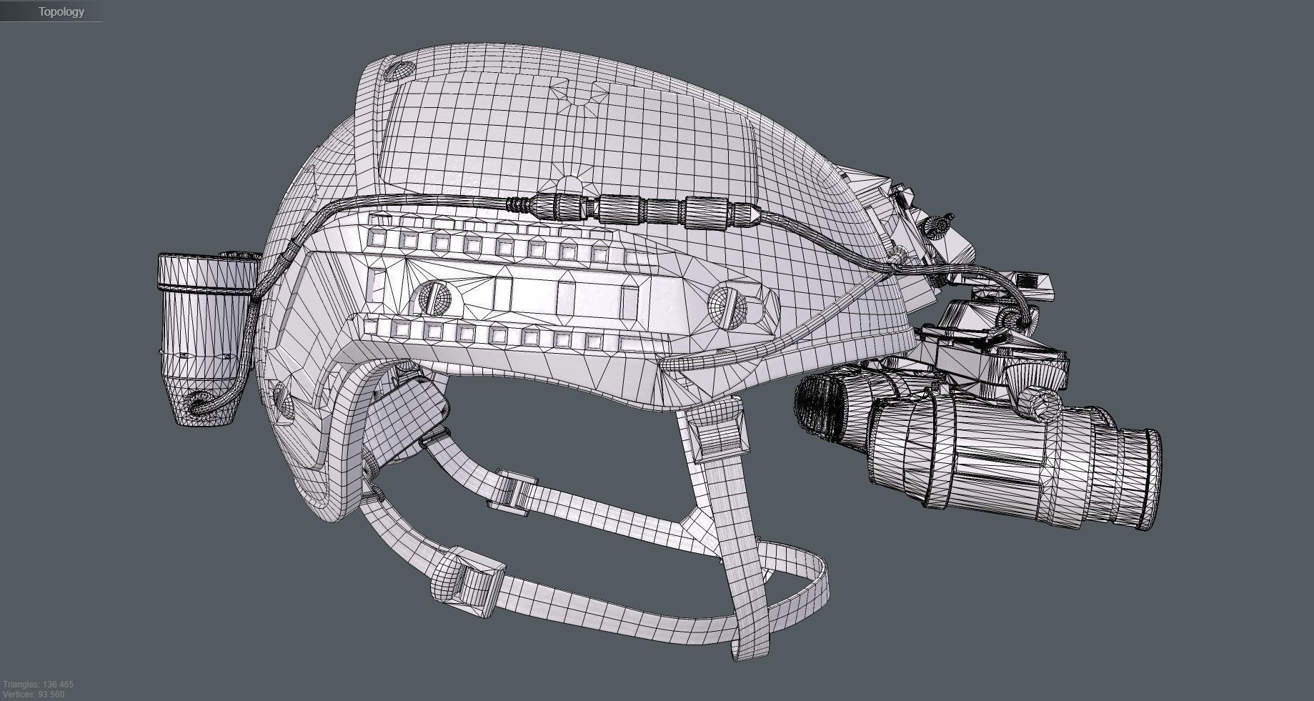 Airframe and GPNVG-18 night vision device Low-poly 3D model_11