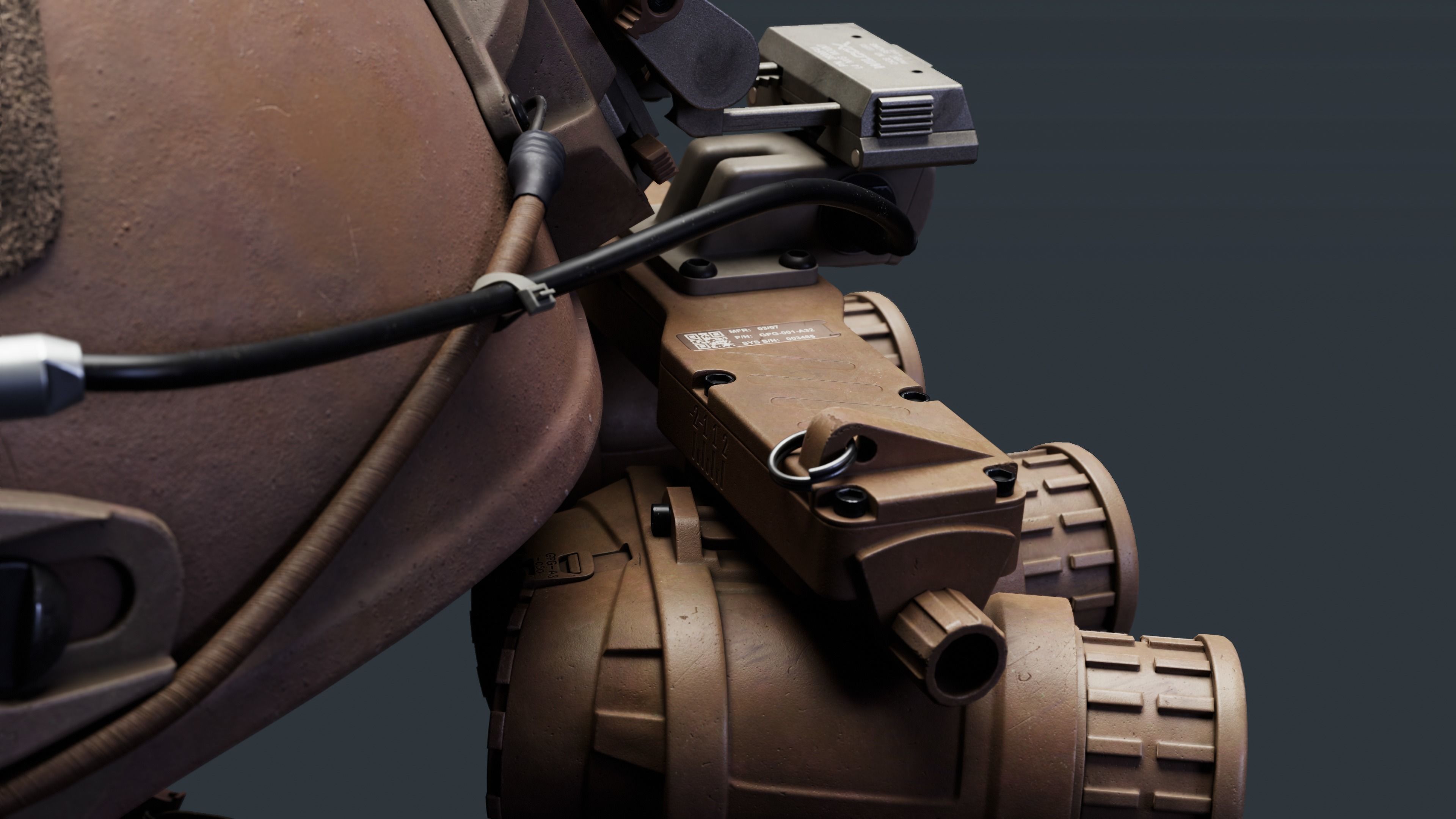 Airframe and GPNVG-18 night vision device Low-poly 3D model_6