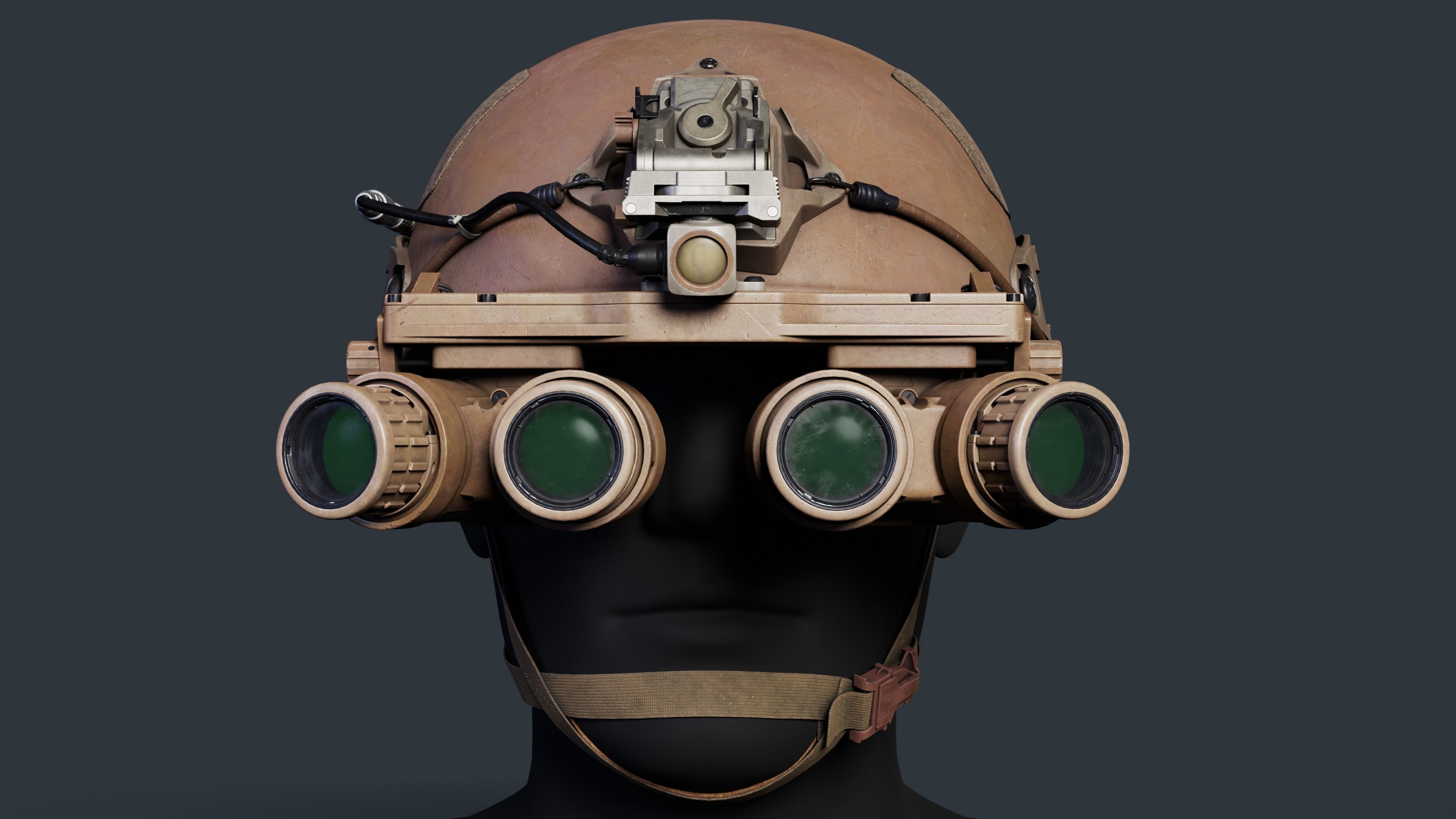 Airframe and GPNVG-18 night vision device Low-poly 3D model_9