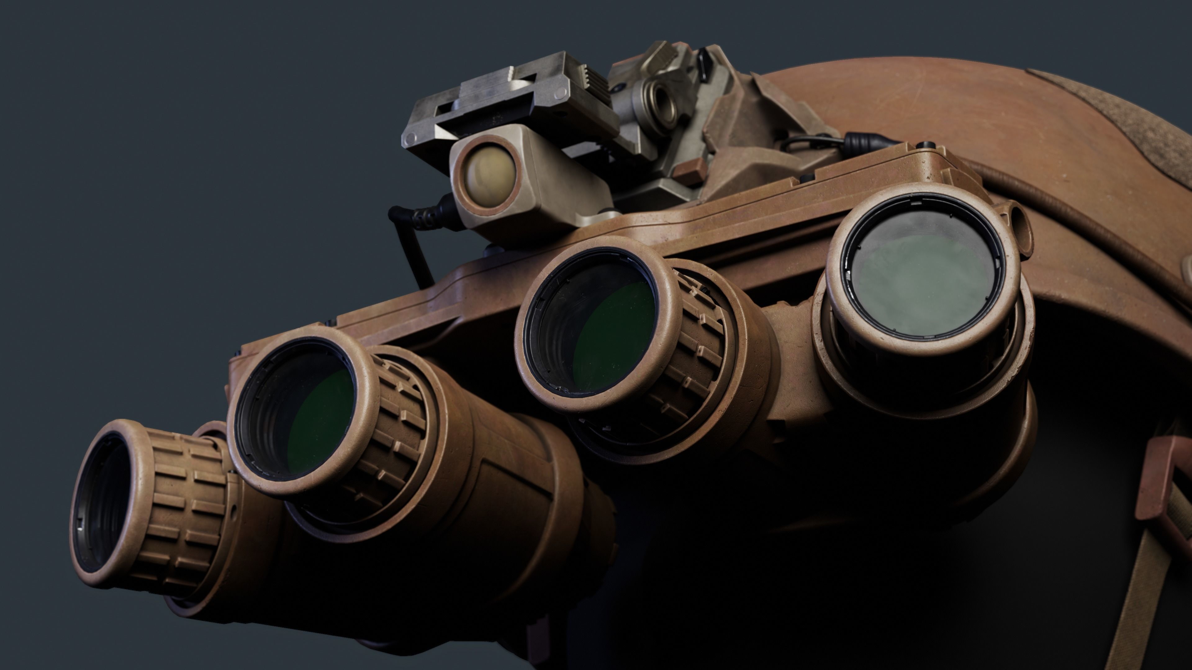 Airframe and GPNVG-18 night vision device Low-poly 3D model_7