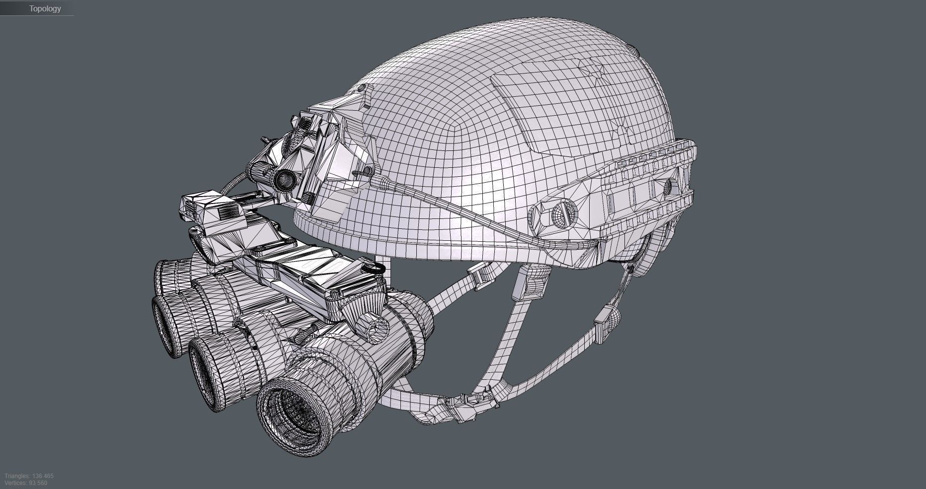 Airframe and GPNVG-18 night vision device Low-poly 3D model_10