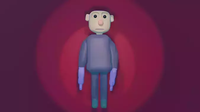 charcter cartoon character Low-poly 3D model