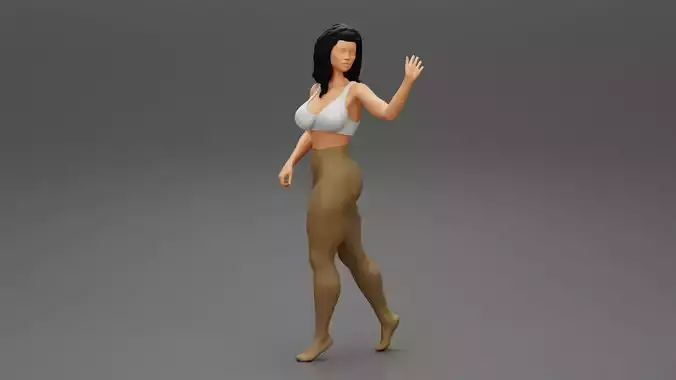 Beautiful woman in a pants walking