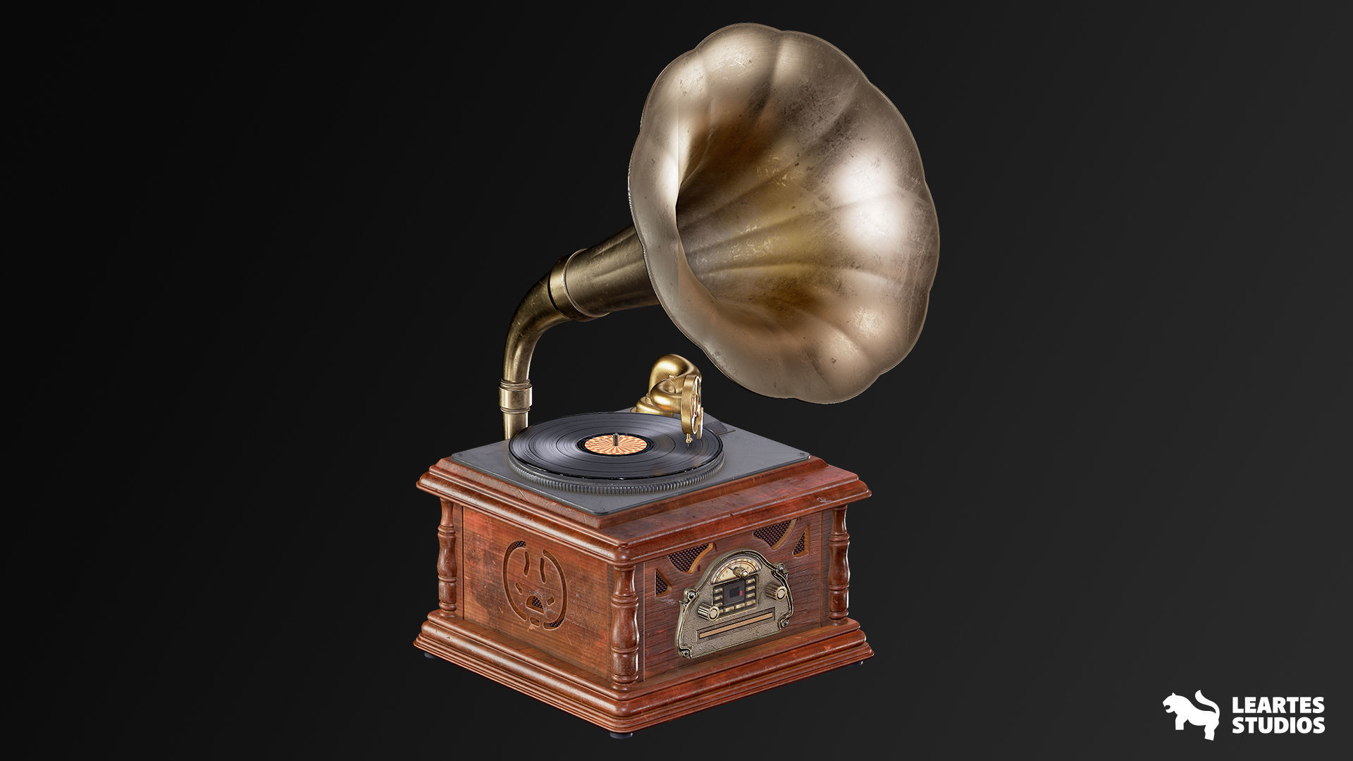 Vintage Room Environment Low-poly 3D model_11