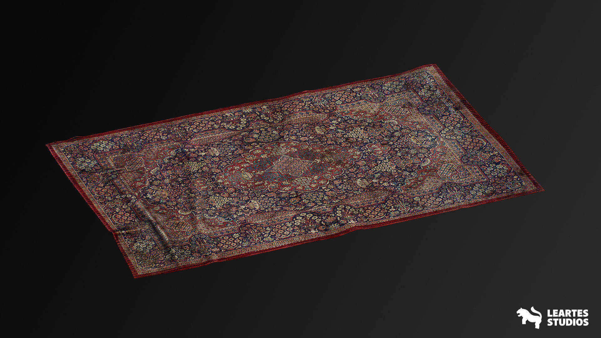 Vintage Room Environment Low-poly 3D model_2