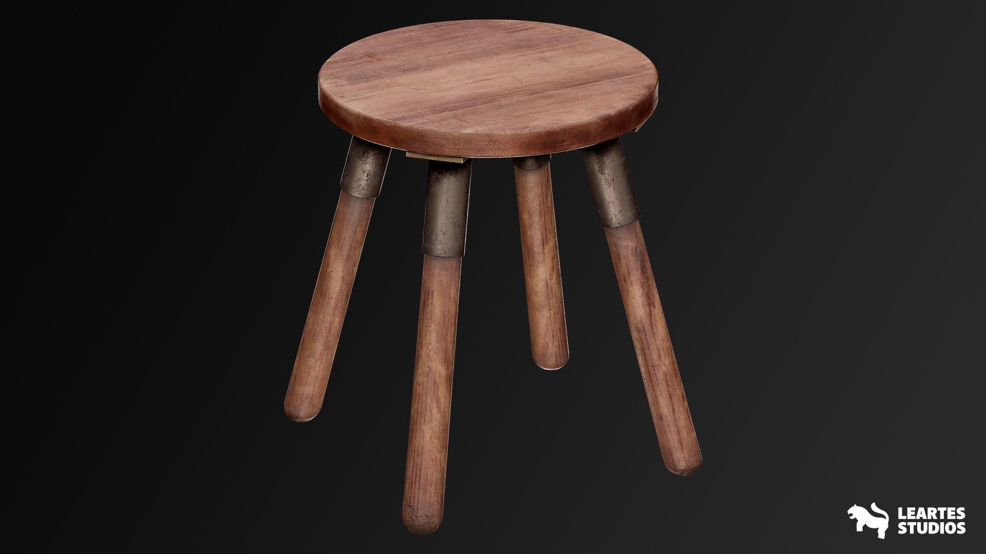 Vintage Room Environment Low-poly 3D model_10