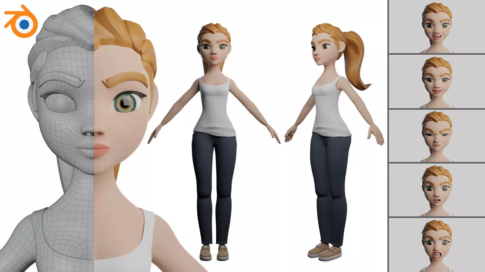 Alice - 3D Stylized Character Low-poly 3D model_0