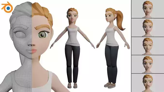 Alice - 3D Stylized Character Low-poly 3D model