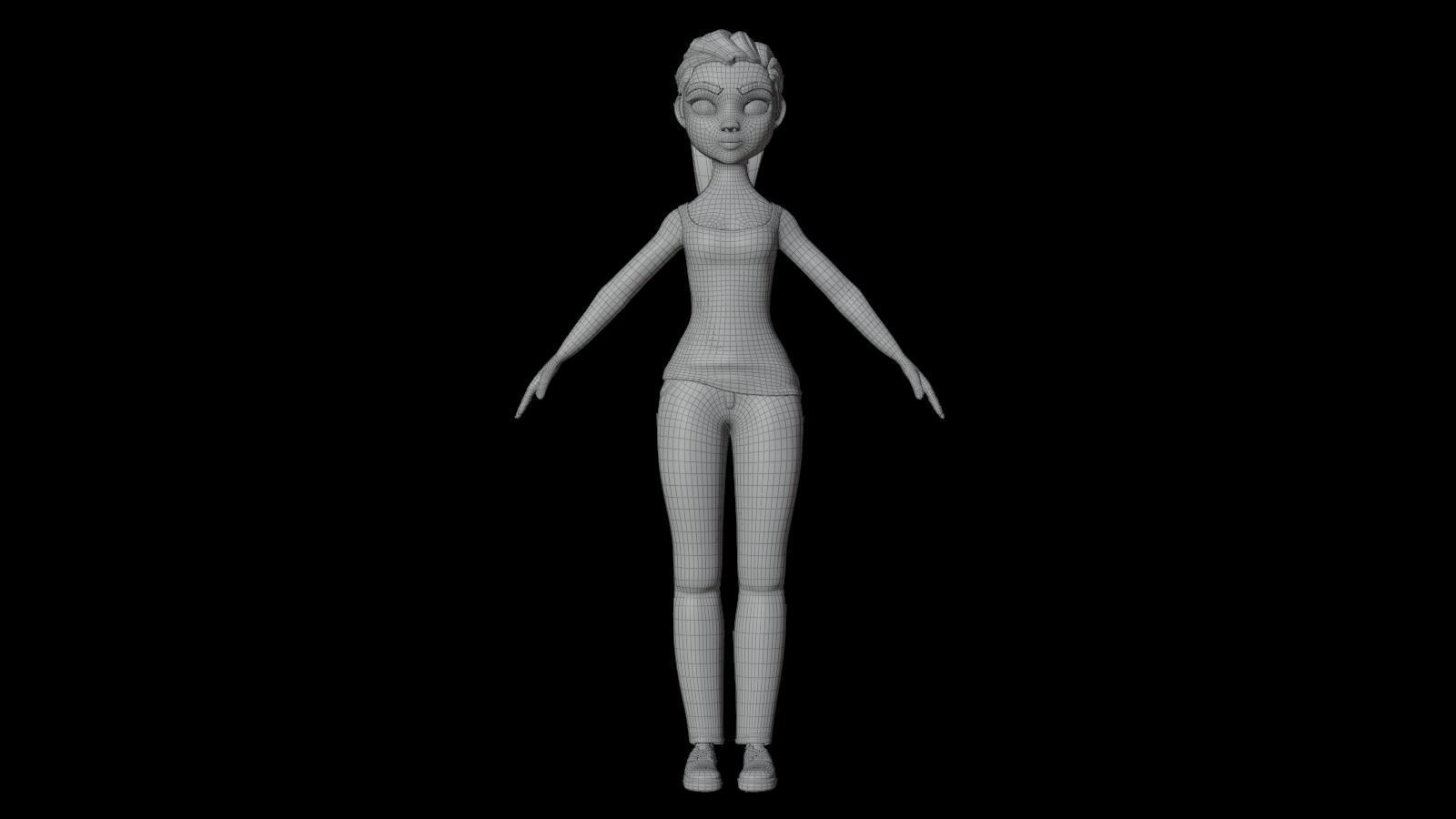 Alice - 3D Stylized Character Low-poly 3D model_17