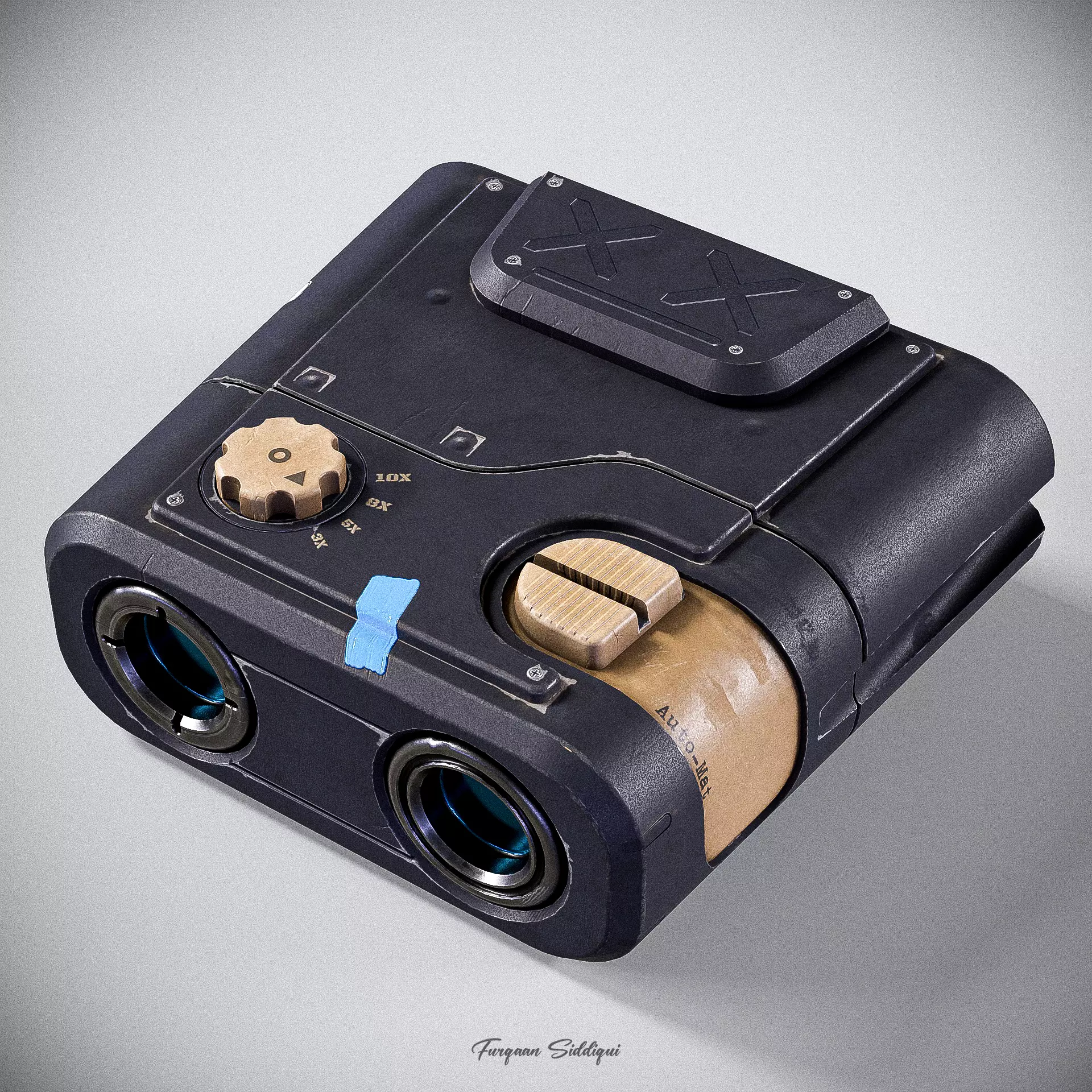 Sci-fi Realistic Binocular  Low-poly 3D model_0