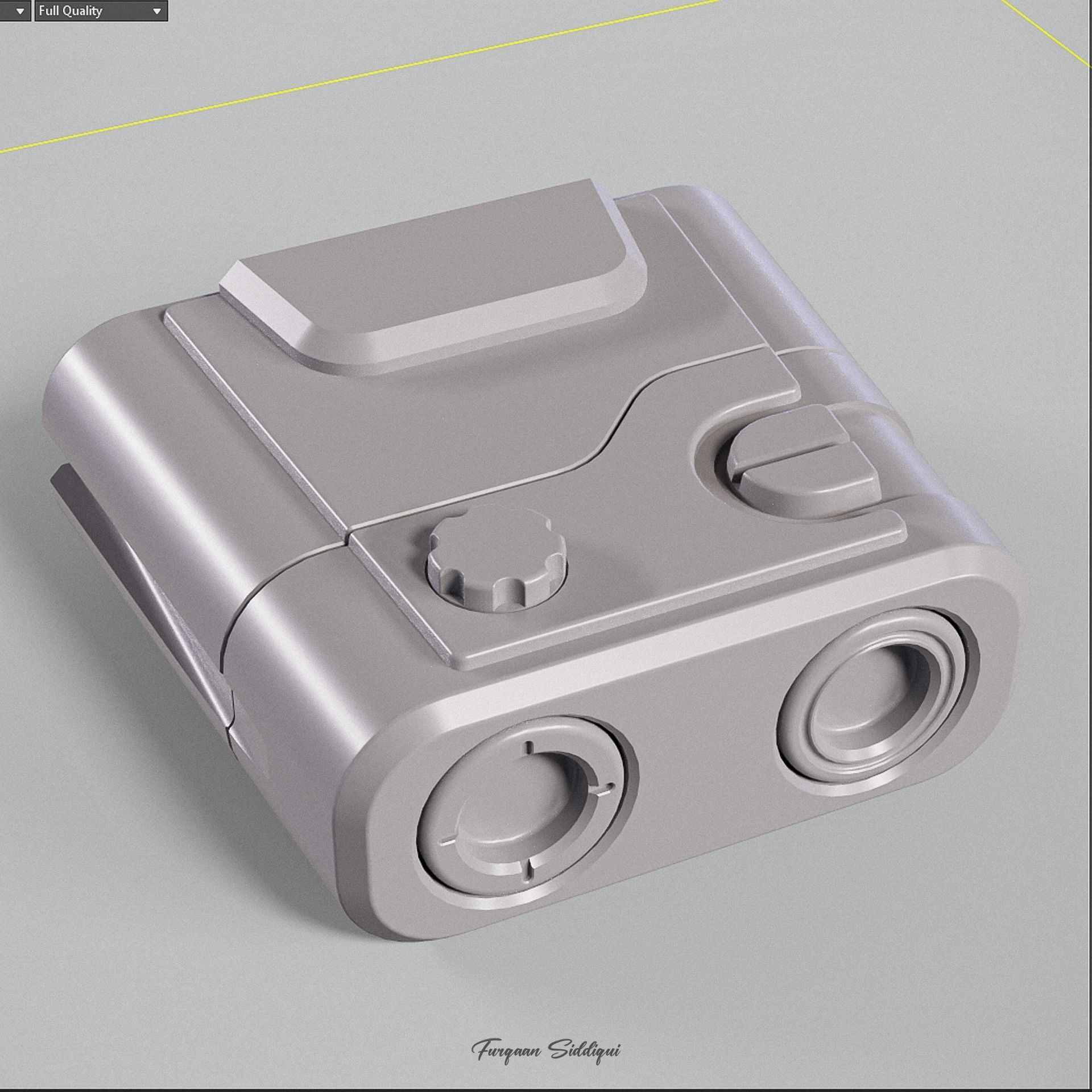 Sci-fi Realistic Binocular  Low-poly 3D model_11