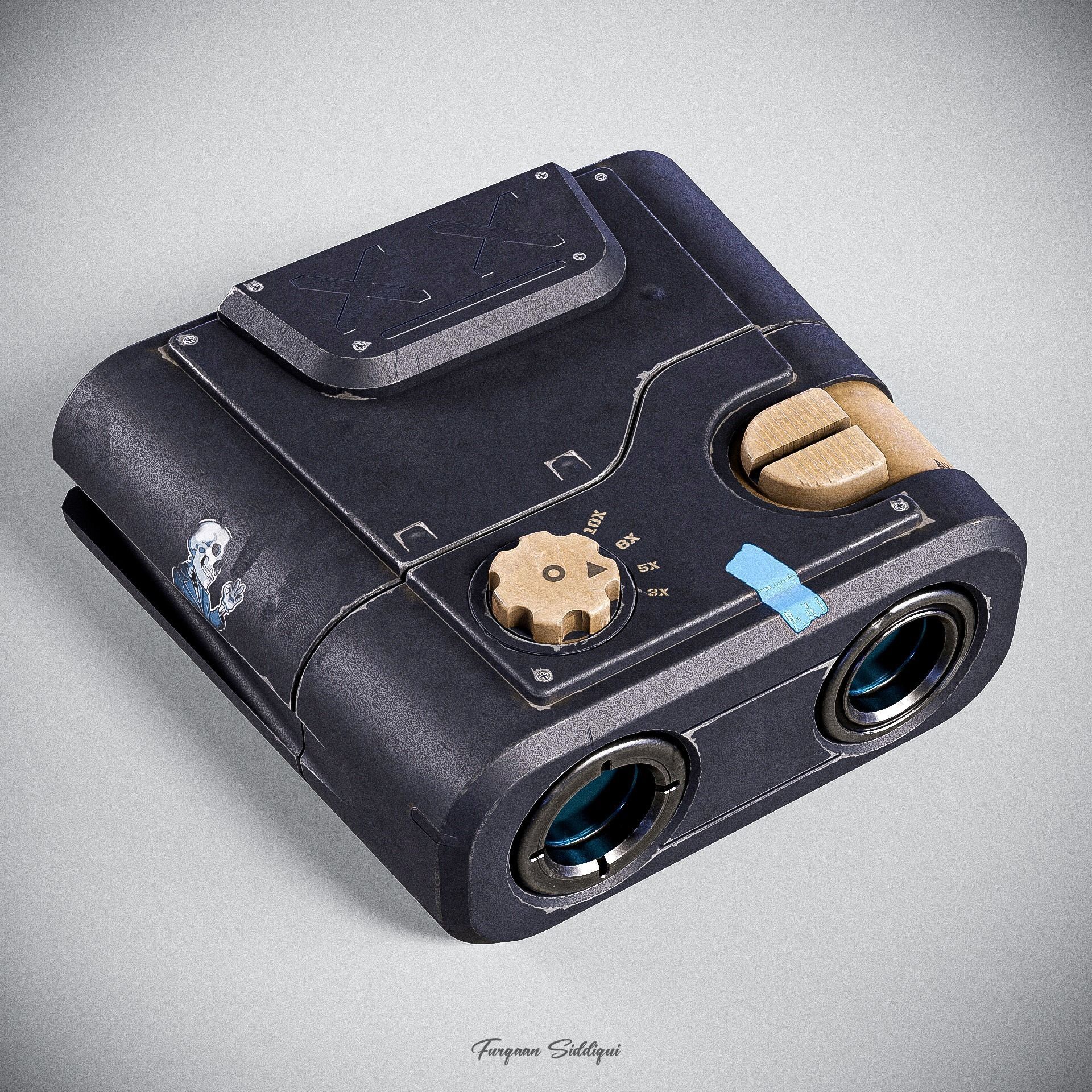 Sci-fi Realistic Binocular  Low-poly 3D model_1